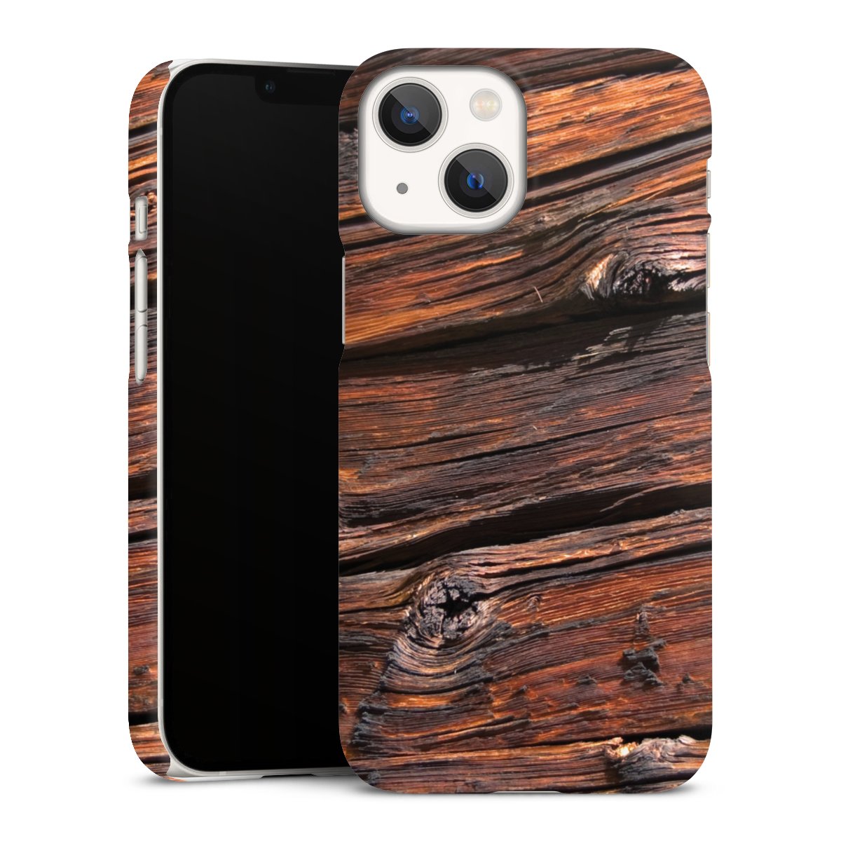 iPhone 13 Mini Handy Premium Case Smartphone Handyhülle Schutzhülle matt Beams Wooden Look Wood Premium Case