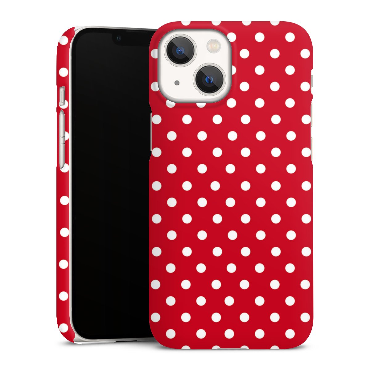 iPhone 13 Mini Handy Premium Case Smartphone Handyhülle Schutzhülle matt Points Polka Dots Retro Premium Case