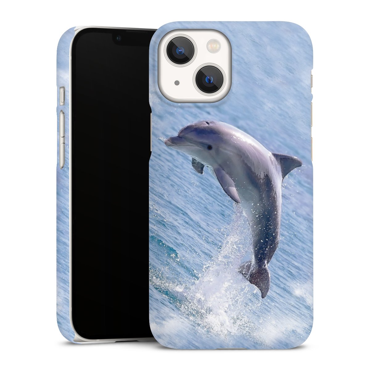 iPhone 13 Mini Handy Premium Case Smartphone Handyhülle Schutzhülle matt Dolphin Ocean Wale Premium Case