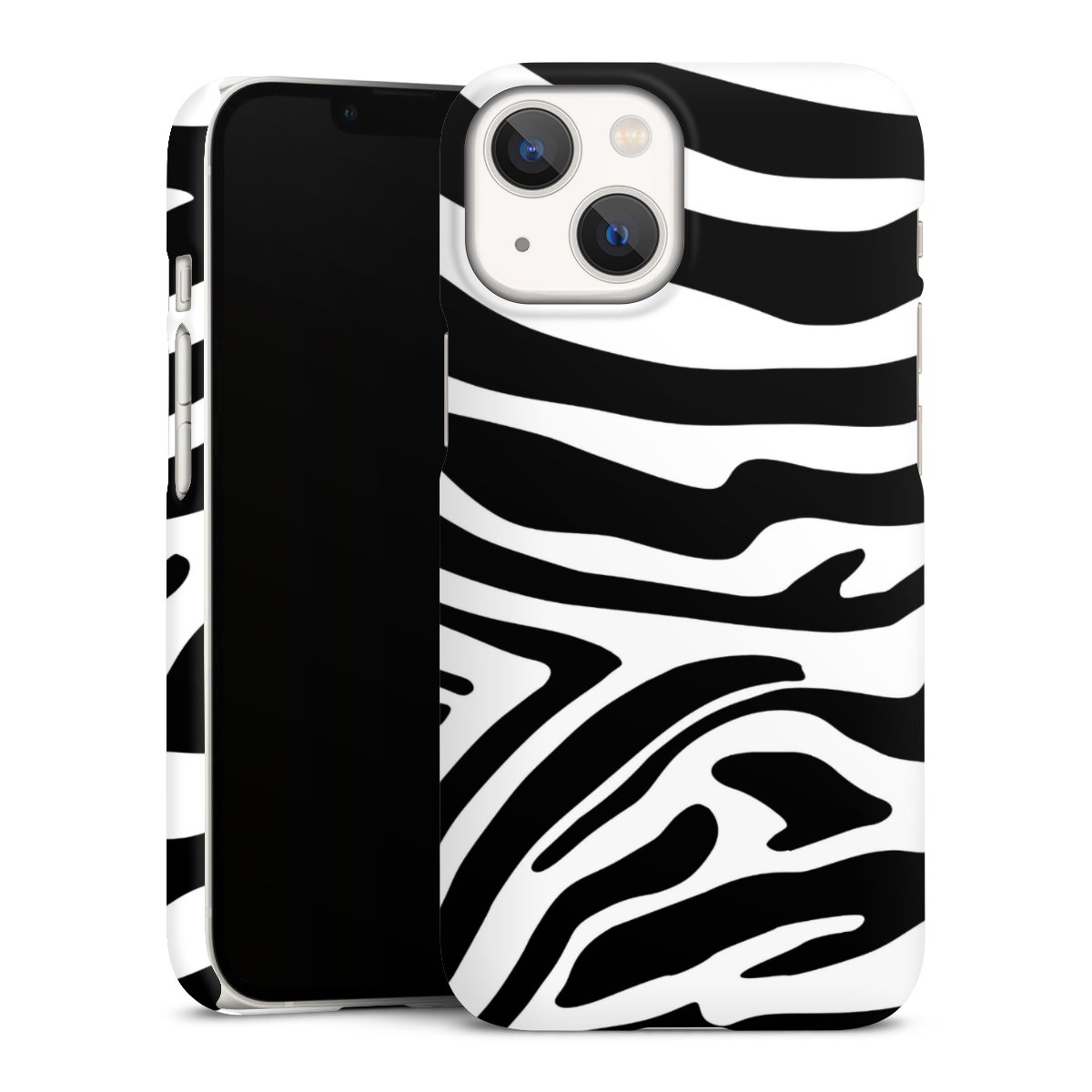 iPhone 13 Mini Handy Premium Case Smartphone Handyhülle Schutzhülle matt Zebra Animal Look Animal Print Premium Case