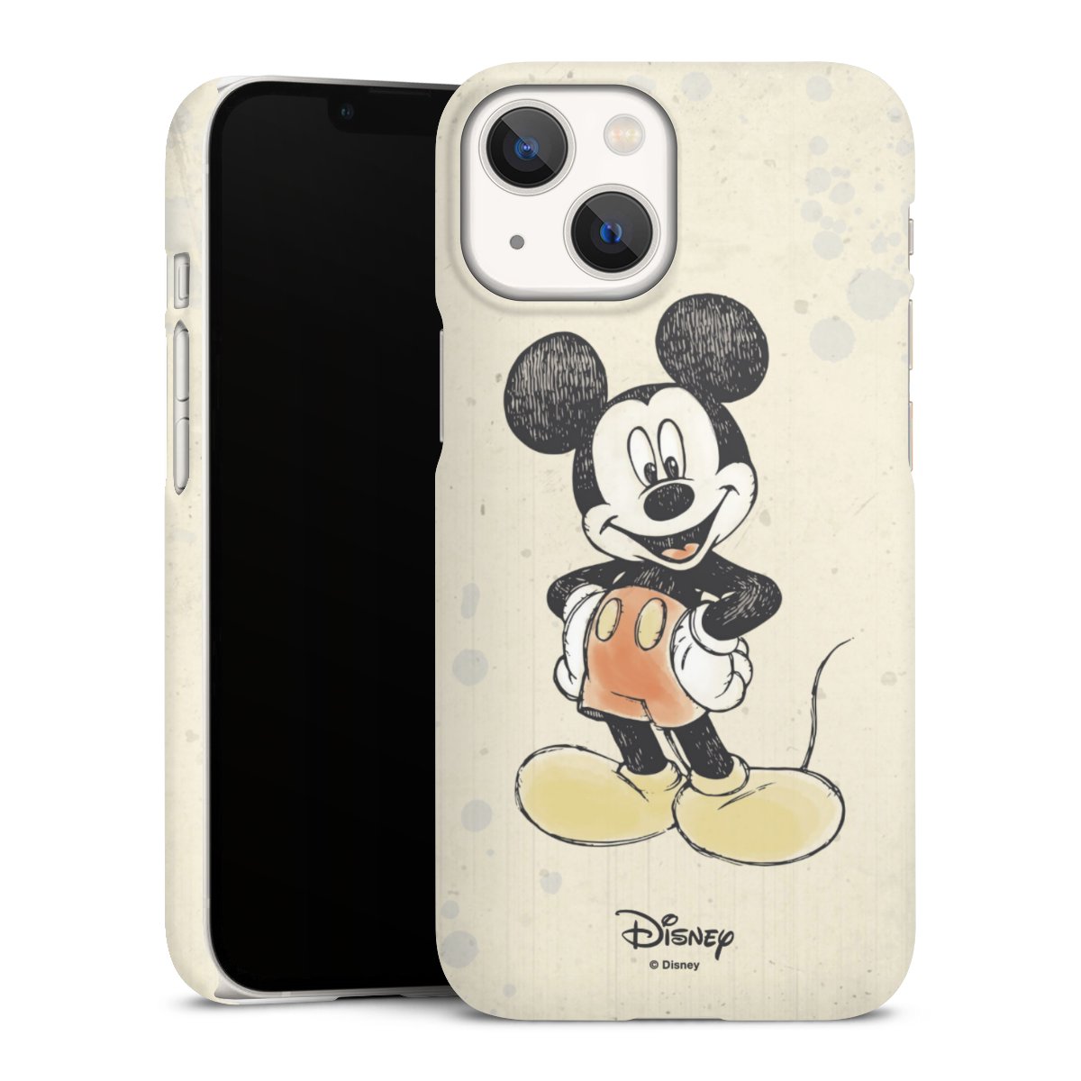 iPhone 13 Mini Handy Premium Case Smartphone Handyhülle Schutzhülle matt Water Colour Mickey & Minnie Mouse Official Licensed Product Premium Case