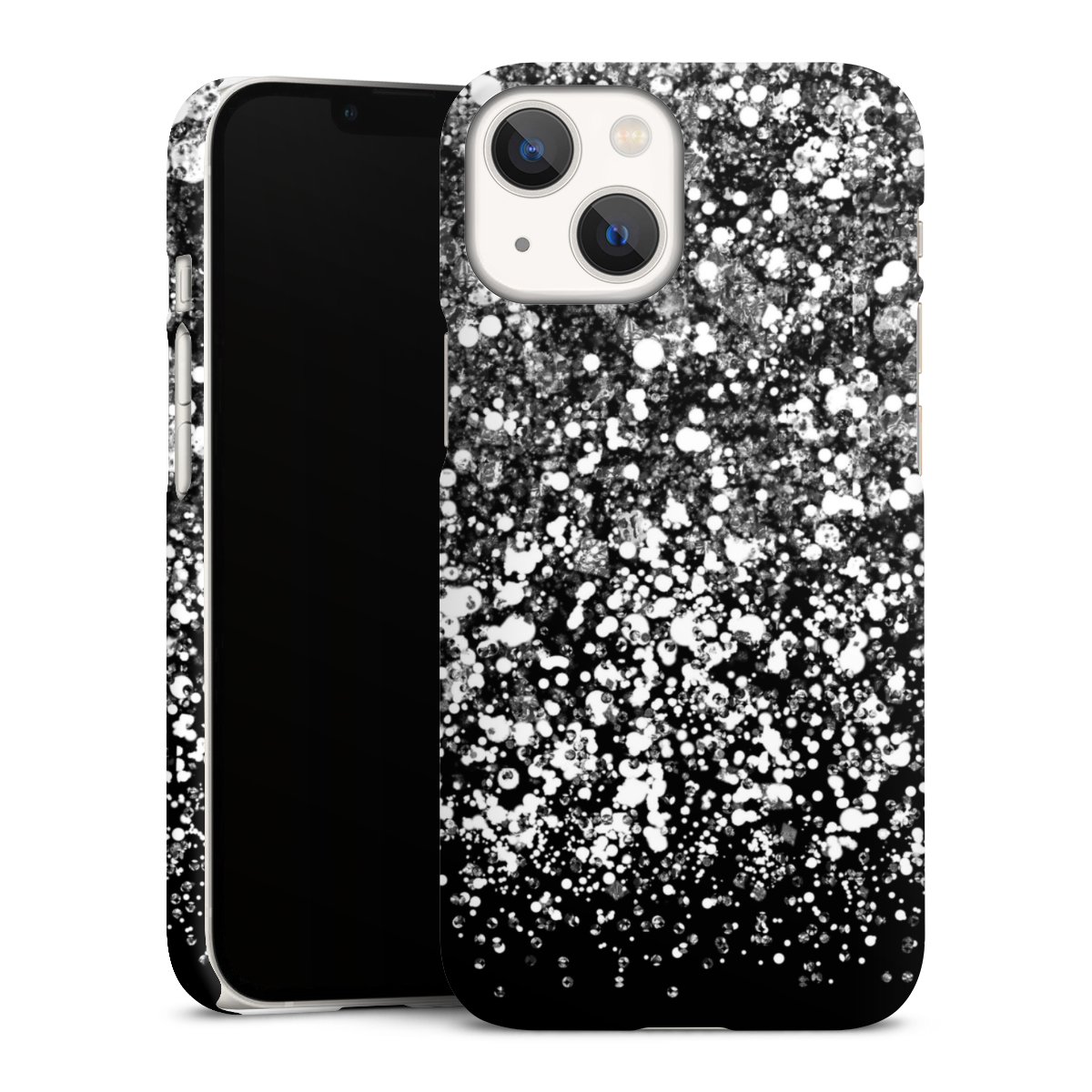 iPhone 13 Mini Handy Premium Case Smartphone Handyhülle Schutzhülle matt Glitzer Snowflake Muster Premium Case