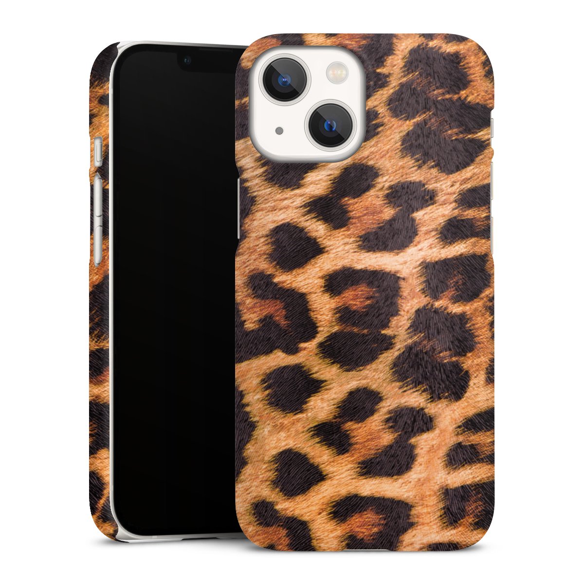 iPhone 13 Mini Handy Premium Case Smartphone Handyhülle Schutzhülle matt Animal Print Leopard Fur Premium Case