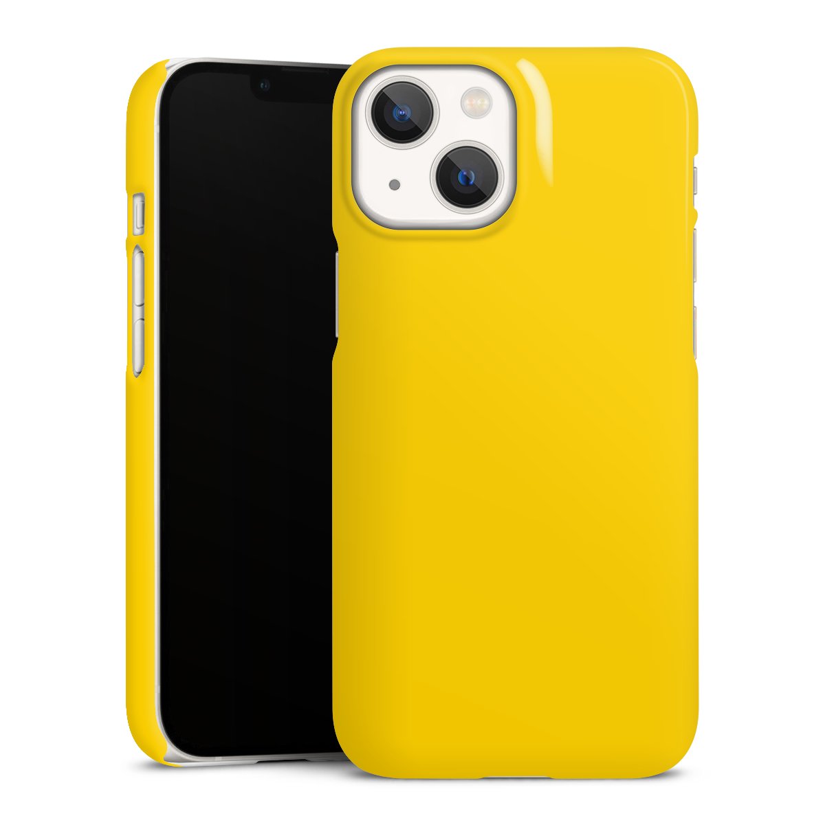 iPhone 13 Mini Handy Premium Case Smartphone Handyhülle Schutzhülle glänzend Yellow Unicoloured Colour Premium Case