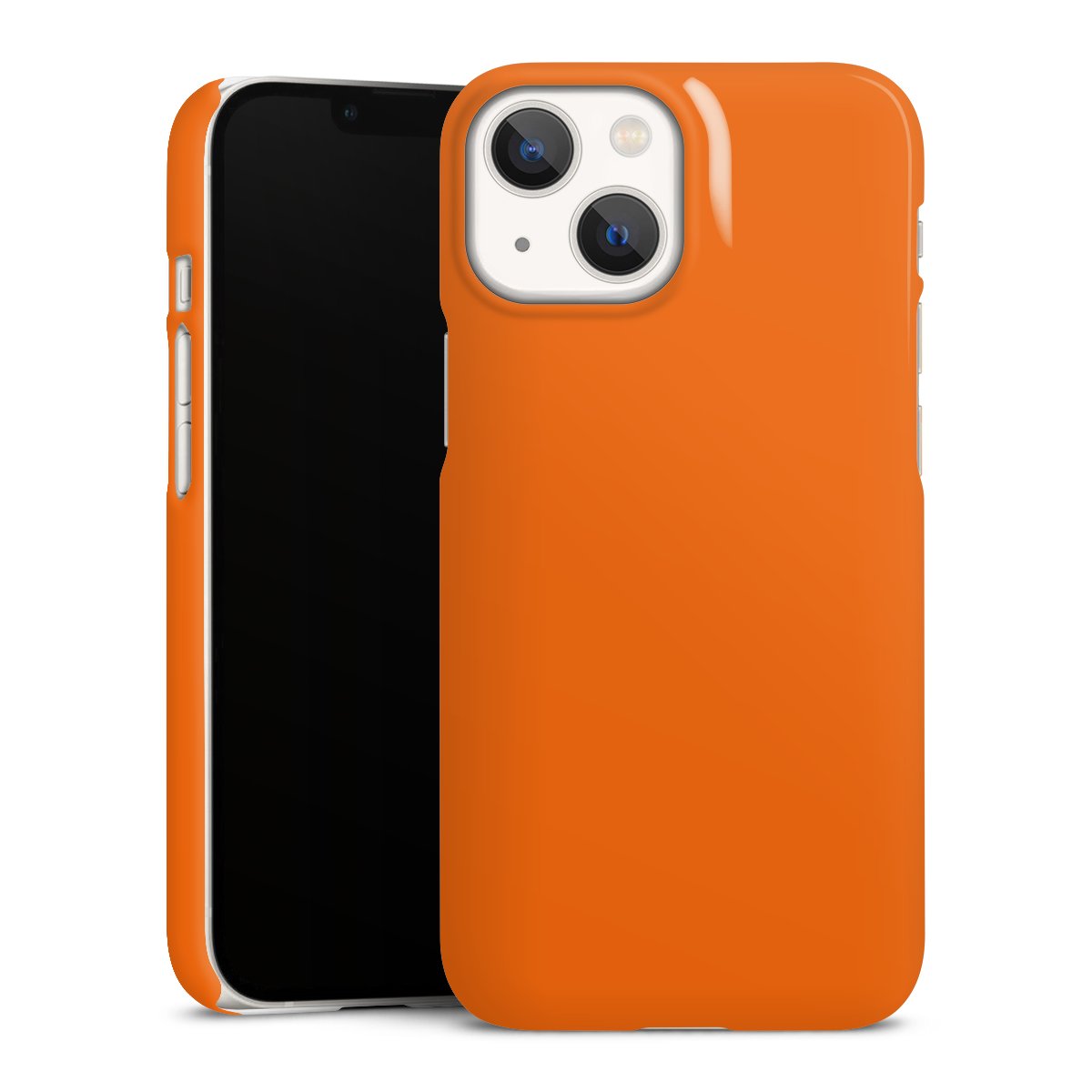 iPhone 13 Mini Handy Premium Case Smartphone Handyhülle Schutzhülle glänzend Orange Colour Unicoloured Premium Case