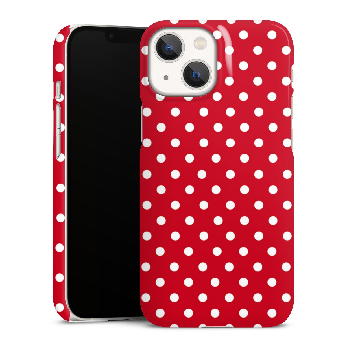 iPhone 13 Mini Handy Premium Case Smartphone Handyhülle Schutzhülle glänzend Points Polka Dots Retro Premium Case