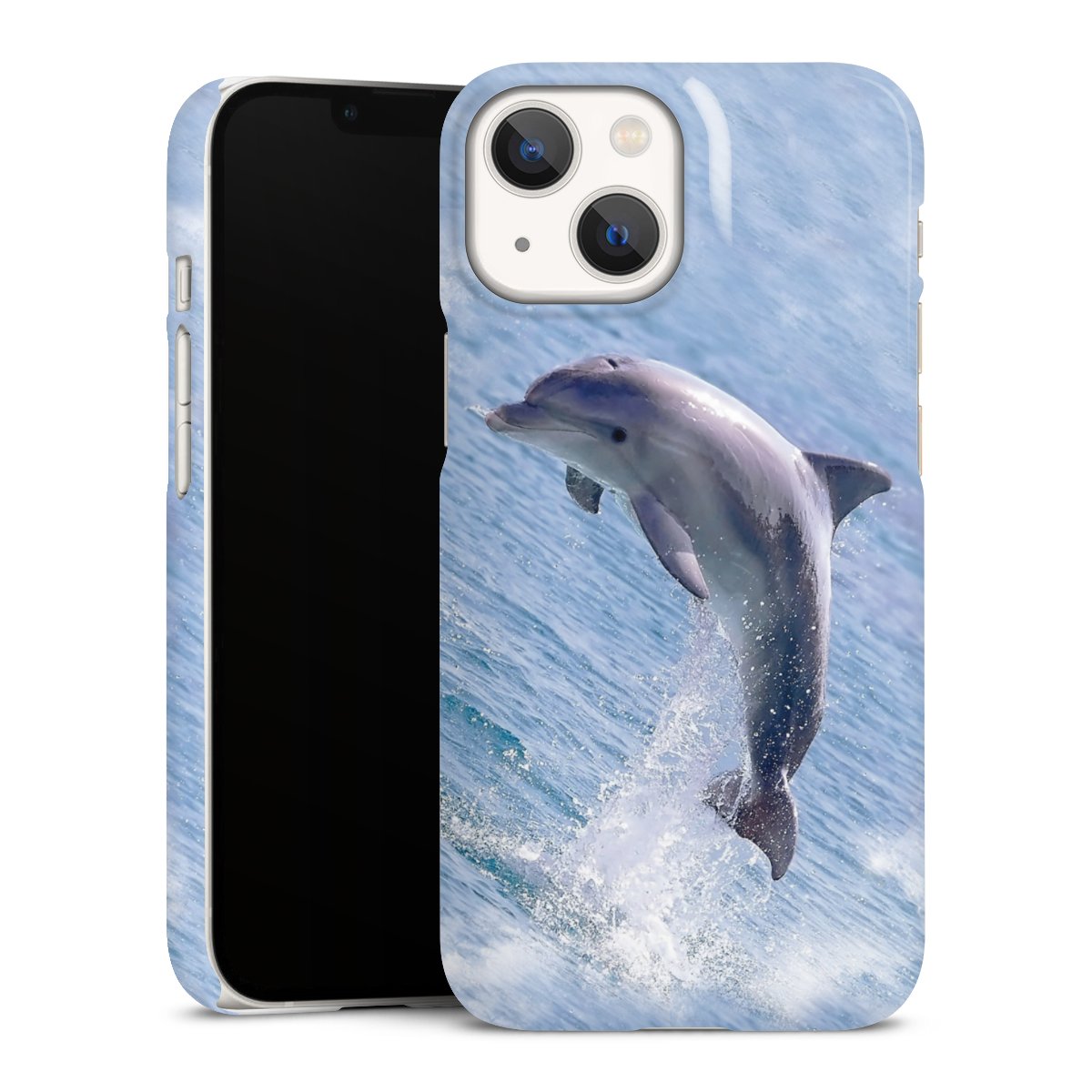 iPhone 13 Mini Handy Premium Case Smartphone Handyhülle Schutzhülle glänzend Dolphin Ocean Wale Premium Case