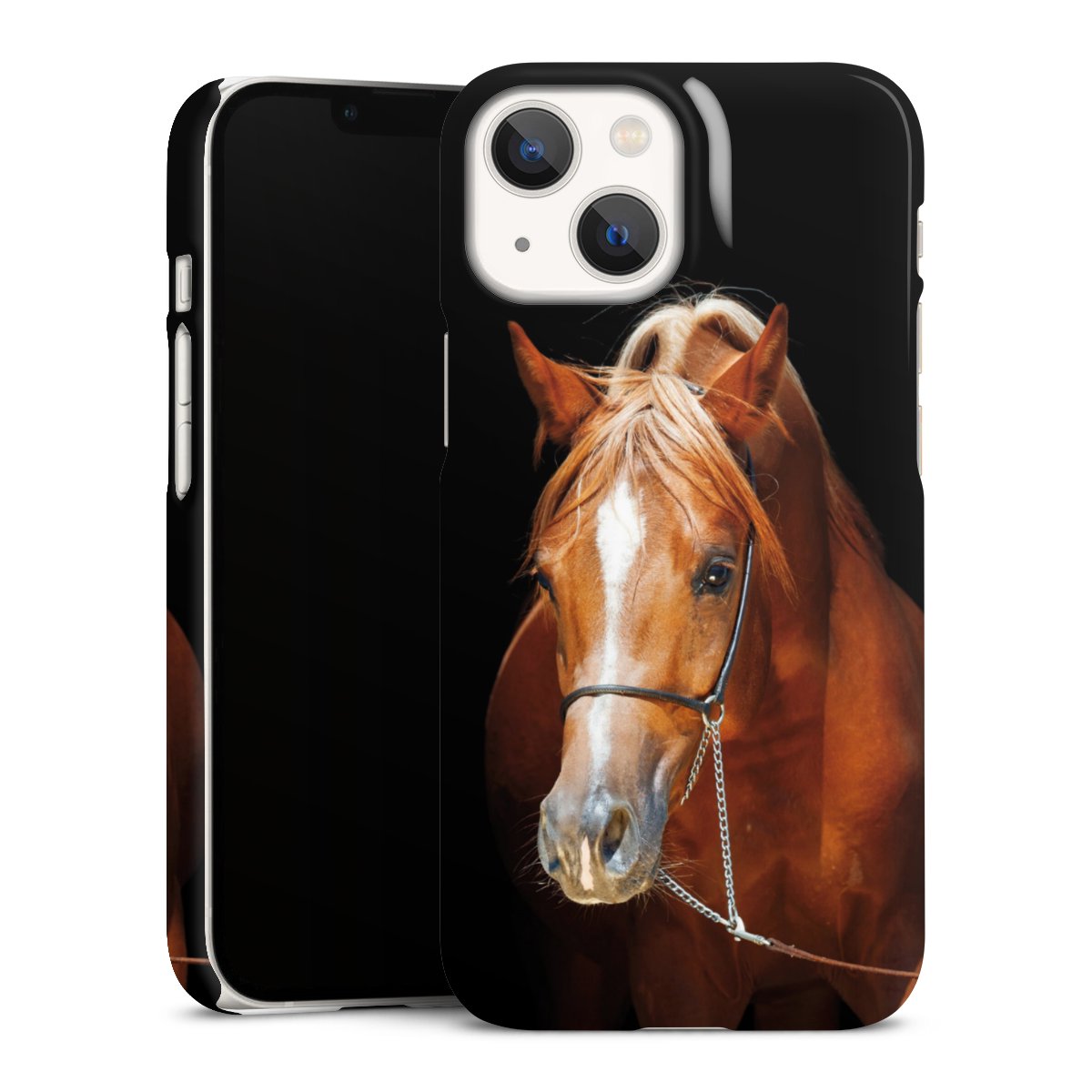 iPhone 13 Mini Handy Premium Case Smartphone Handyhülle Schutzhülle glänzend Mare Horse Hobby Premium Case