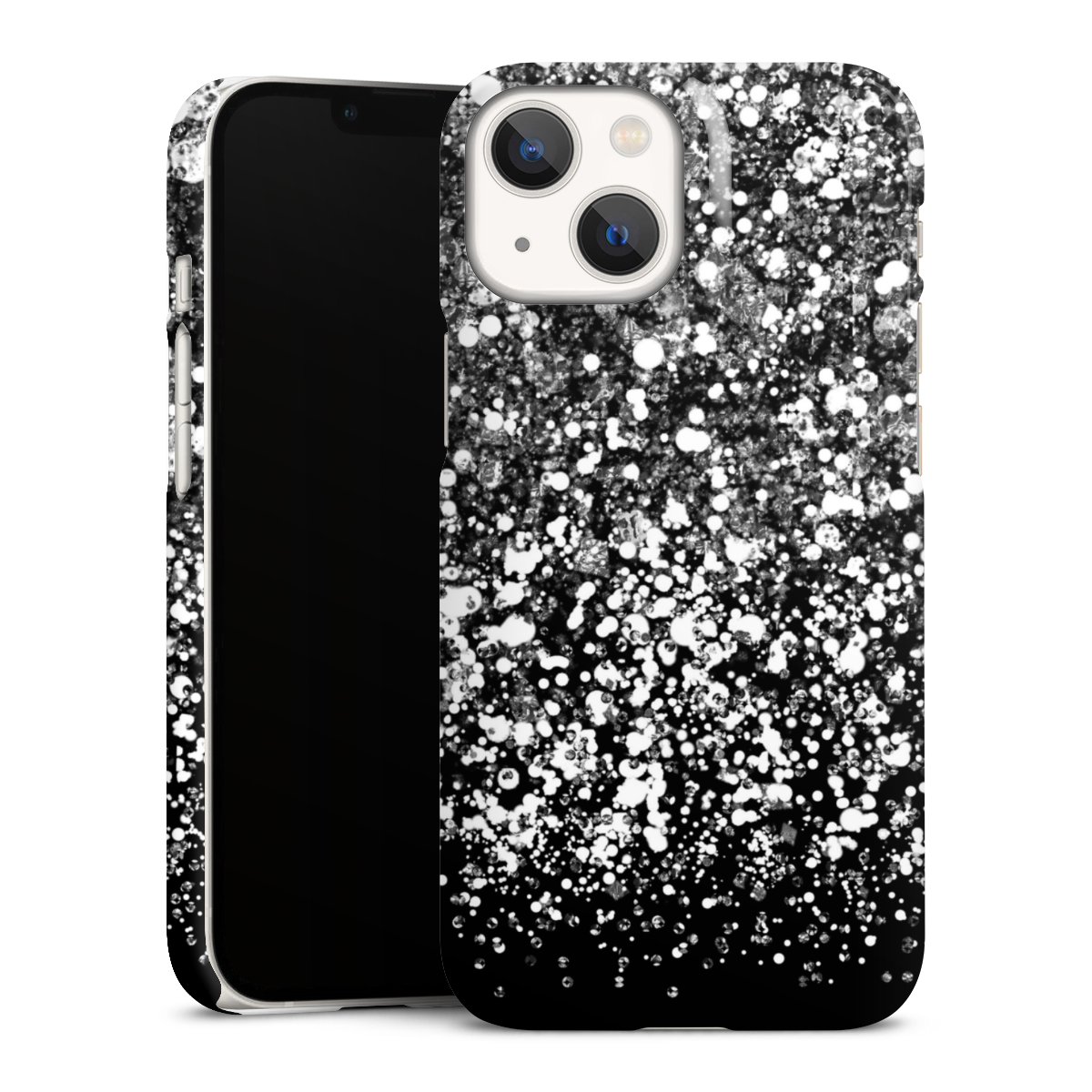 iPhone 13 Mini Handy Premium Case Smartphone Handyhülle Schutzhülle glänzend Glitzer Snowflake Muster Premium Case