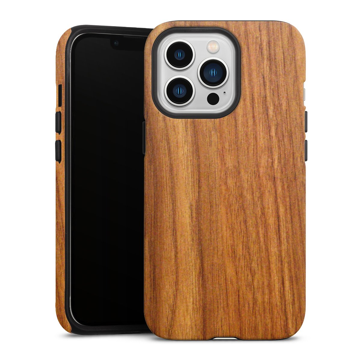 iPhone 13 Pro Handy Panzer Handyhülle robuste Outdoor Hülle Schutzhülle matt Wood Larch Wooden Look Tough Case