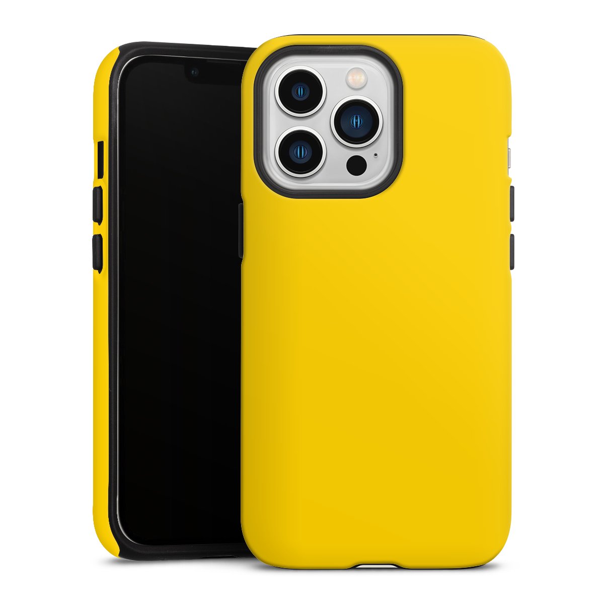 iPhone 13 Pro Handy Panzer Handyhülle robuste Outdoor Hülle Schutzhülle matt Yellow Unicoloured Colour Tough Case