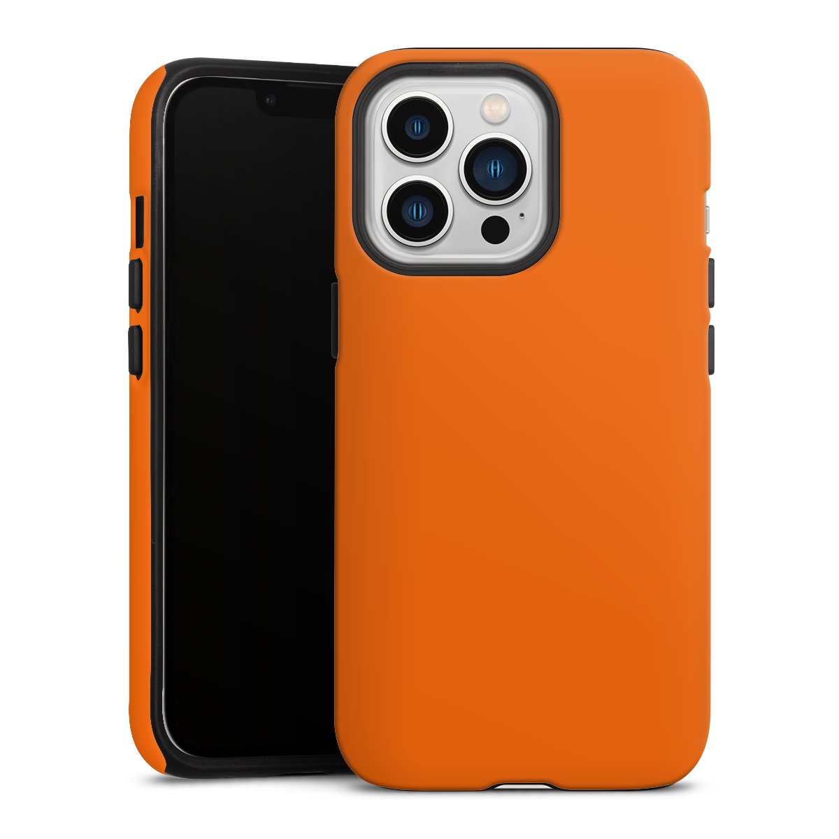 iPhone 13 Pro Handy Panzer Handyhülle robuste Outdoor Hülle Schutzhülle matt Orange Colour Unicoloured Tough Case