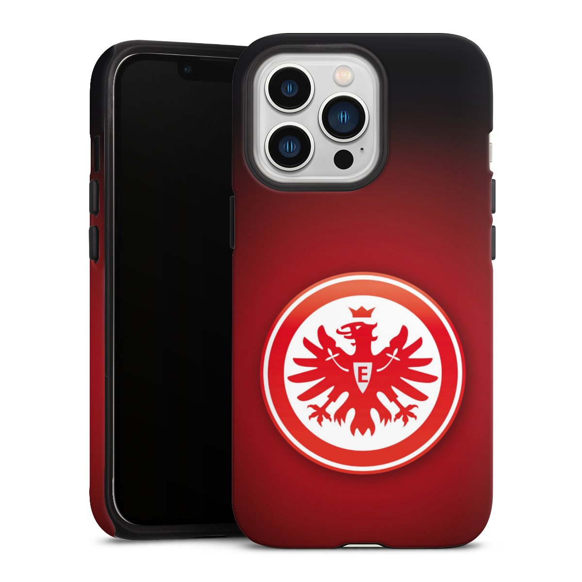 iPhone 13 Pro Handy Panzer Handyhülle robuste Outdoor Hülle Schutzhülle matt Eintracht Frankfurt Official Licensed Product Coat Of Arms Tough Case