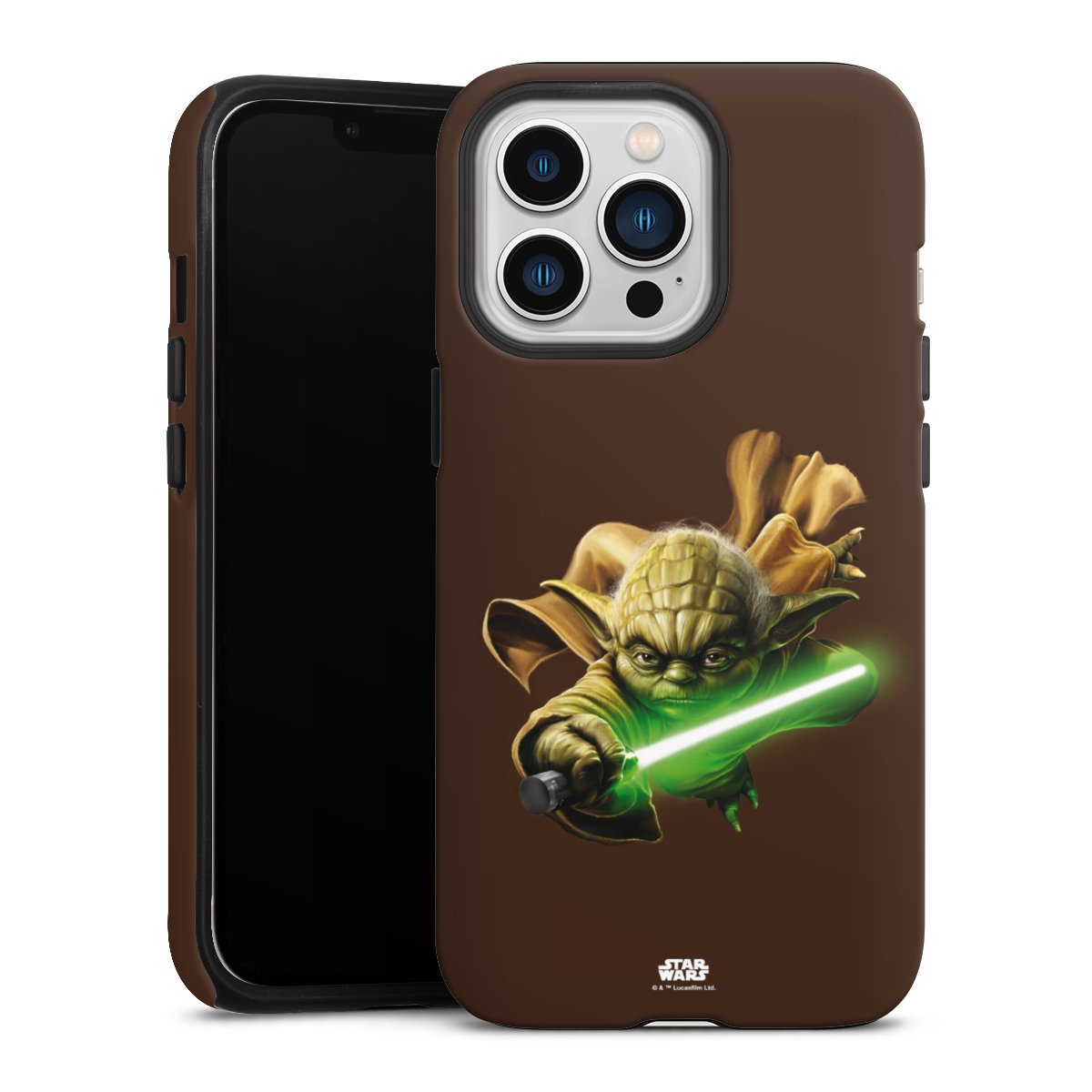 iPhone 13 Pro Handy Panzer Handyhülle robuste Outdoor Hülle Schutzhülle matt Yoda Merchandise Star Wars Tough Case