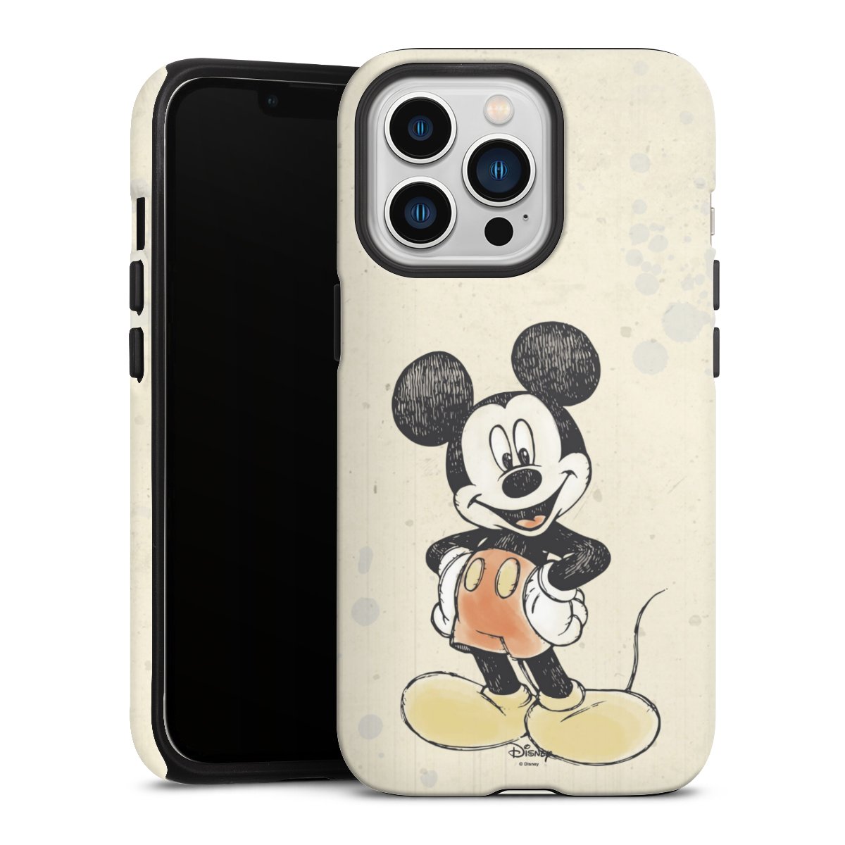 iPhone 13 Pro Handy Panzer Handyhülle robuste Outdoor Hülle Schutzhülle matt Water Colour Mickey & Minnie Mouse Official Licensed Product Tough Case