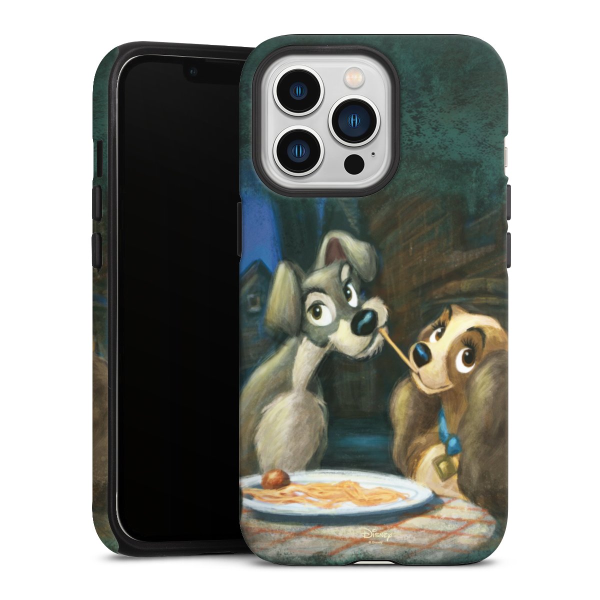 iPhone 13 Pro Handy Panzer Handyhülle robuste Outdoor Hülle Schutzhülle matt Lady And The Tramp Official Licensed Product Disney Tough Case