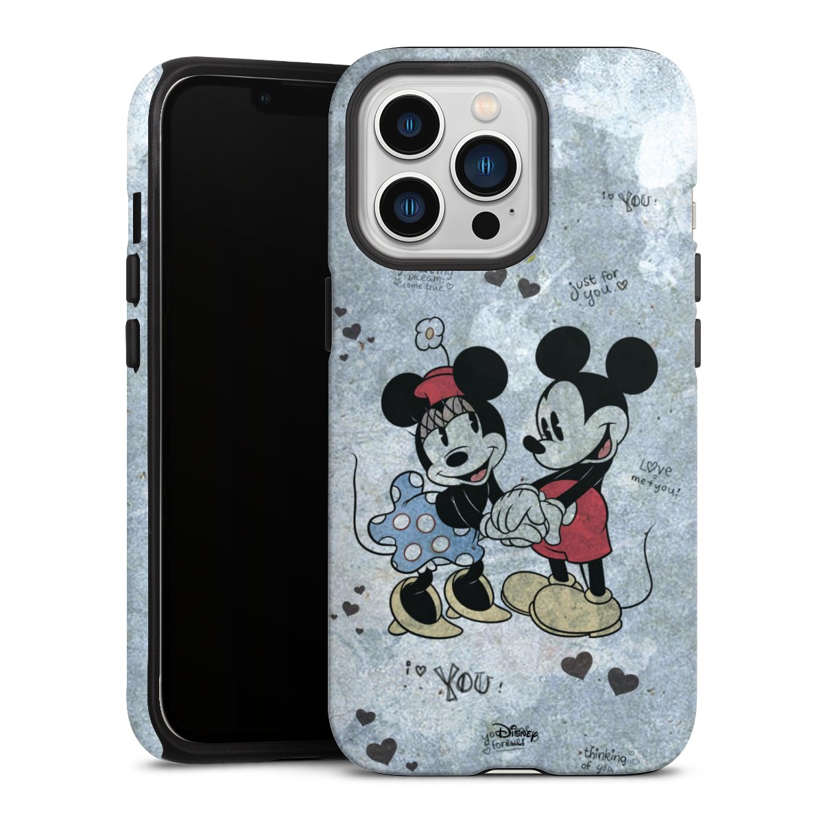 iPhone 13 Pro Handy Panzer Handyhülle robuste Outdoor Hülle Schutzhülle matt Mickey & Minnie Mouse Vintage Disney Tough Case