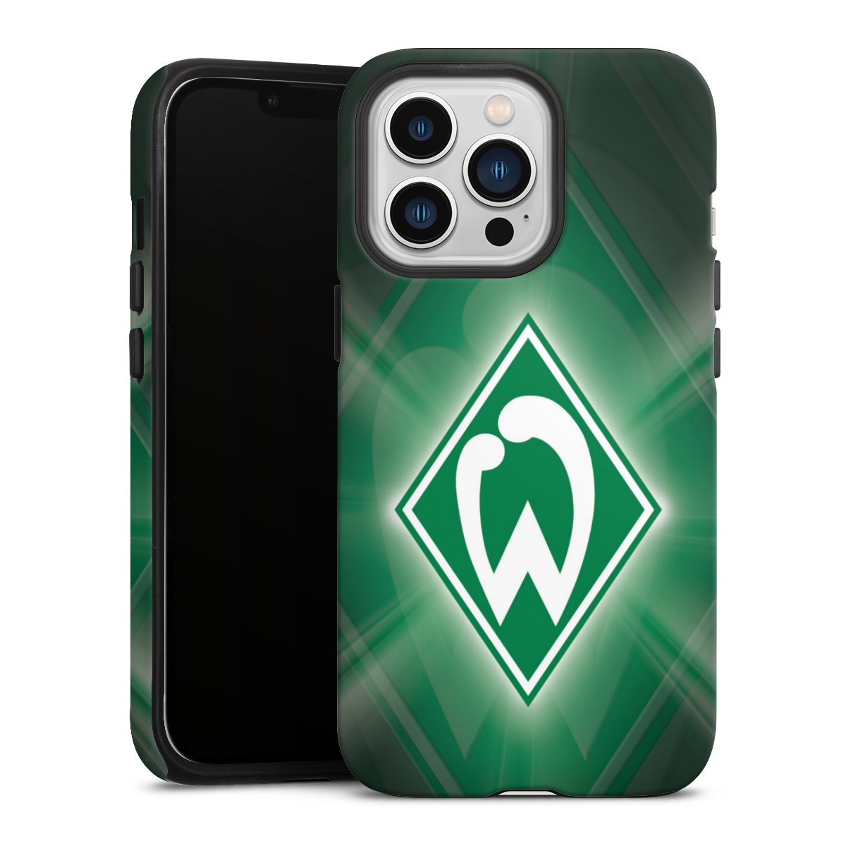 iPhone 13 Pro Handy Panzer Handyhülle robuste Outdoor Hülle Schutzhülle matt Sv Werder Bremen Official Licensed Product Coat Of Arms Tough Case