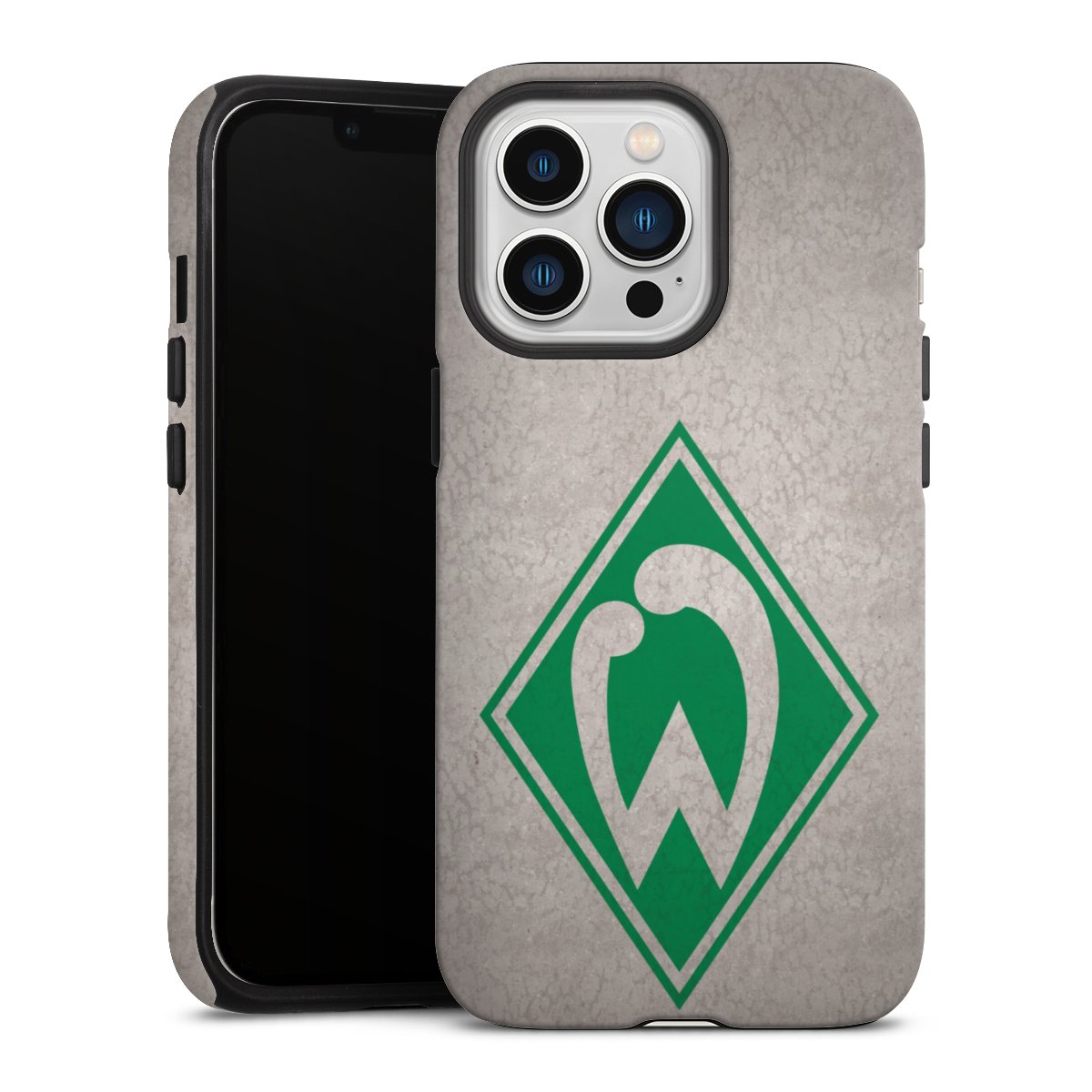 iPhone 13 Pro Handy Panzer Handyhülle robuste Outdoor Hülle Schutzhülle matt Sv Werder Bremen Concrete Official Licensed Product Tough Case