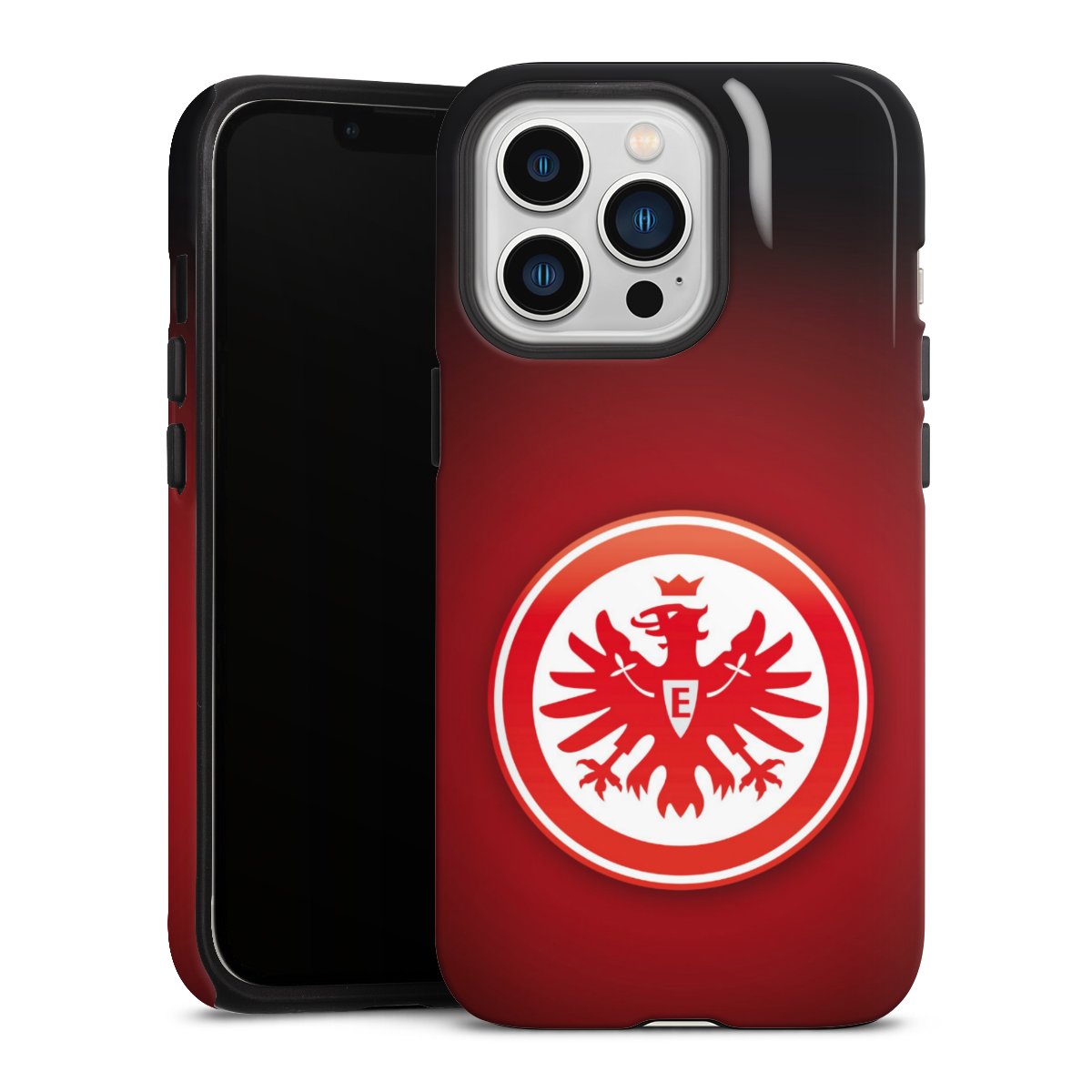 iPhone 13 Pro Handy Panzer Handyhülle robuste Outdoor Hülle Schutzhülle glänzend Eintracht Frankfurt Official Licensed Product Coat Of Arms Tough Case