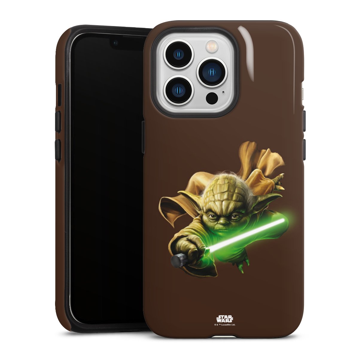 iPhone 13 Pro Handy Panzer Handyhülle robuste Outdoor Hülle Schutzhülle glänzend Yoda Merchandise Star Wars Tough Case