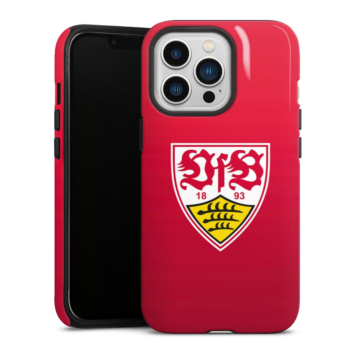 iPhone 13 Pro Handy Panzer Handyhülle robuste Outdoor Hülle Schutzhülle glänzend Official Licensed Product Vfb Stuttgart Tough Case