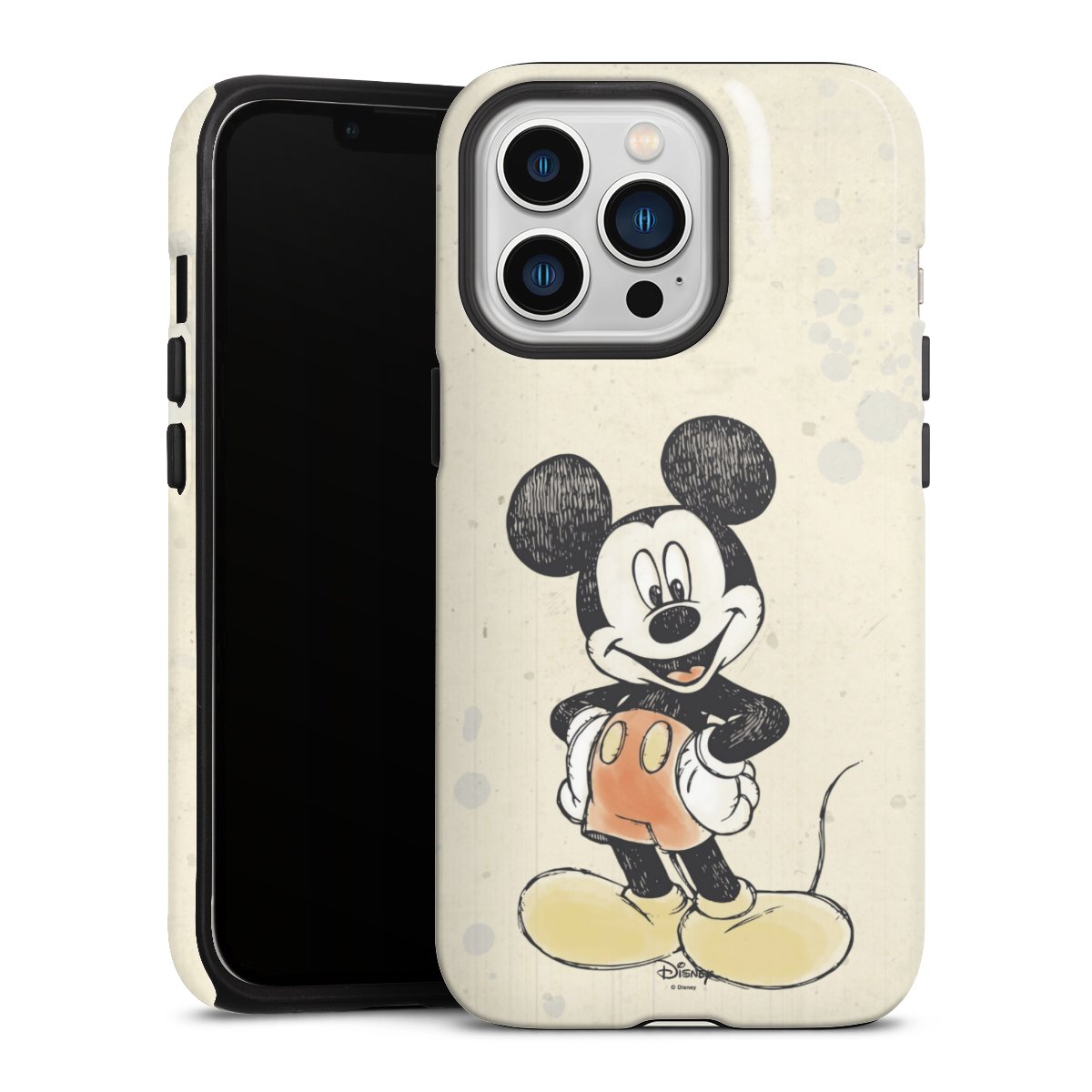 iPhone 13 Pro Handy Panzer Handyhülle robuste Outdoor Hülle Schutzhülle glänzend Water Colour Mickey & Minnie Mouse Official Licensed Product Tough Case