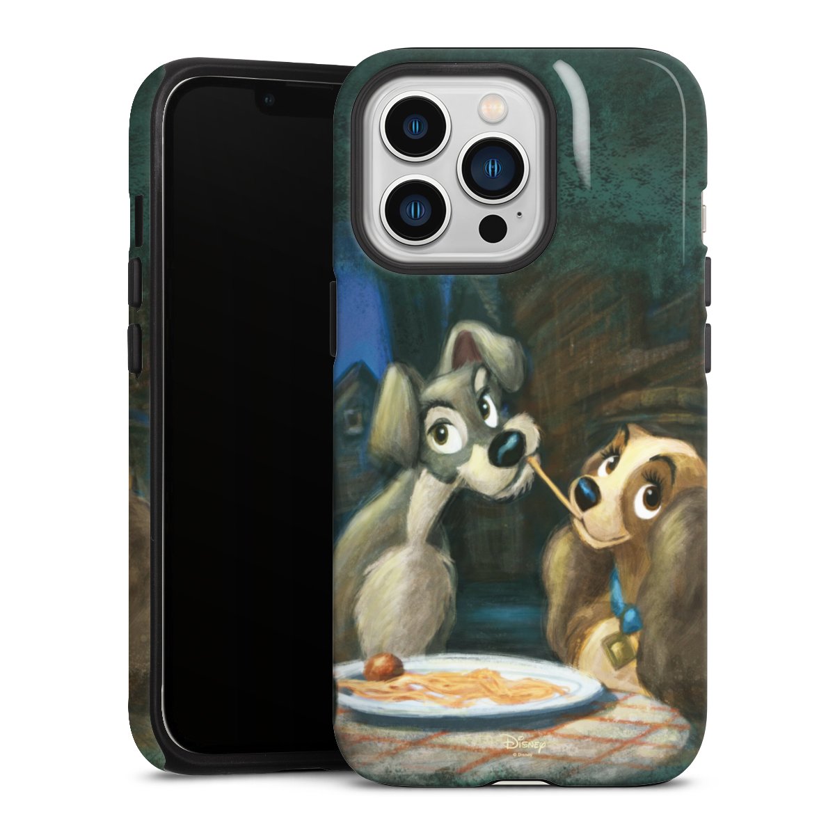 iPhone 13 Pro Handy Panzer Handyhülle robuste Outdoor Hülle Schutzhülle glänzend Lady And The Tramp Official Licensed Product Disney Tough Case