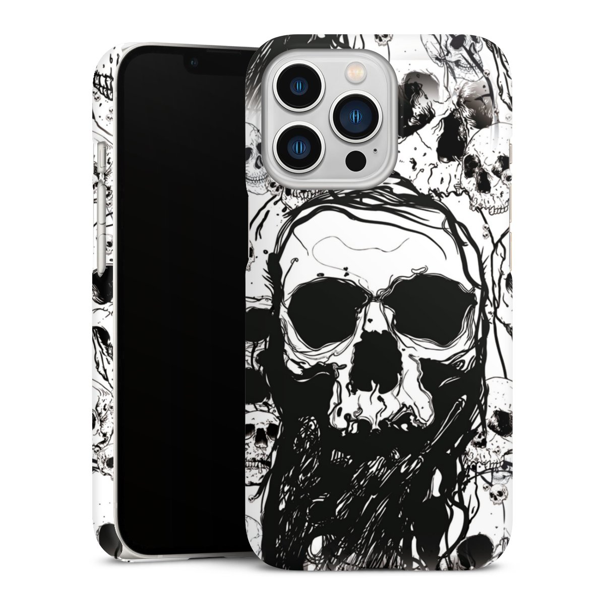 iPhone 13 Pro Handy Premium Case Smartphone Handyhülle Schutzhülle matt Totenkopf Halloween Premium Case