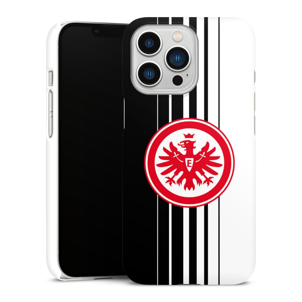 iPhone 13 Pro Handy Premium Case Smartphone Handyhülle Schutzhülle matt Stripes Eintracht Frankfurt Official Licensed Product Premium Case