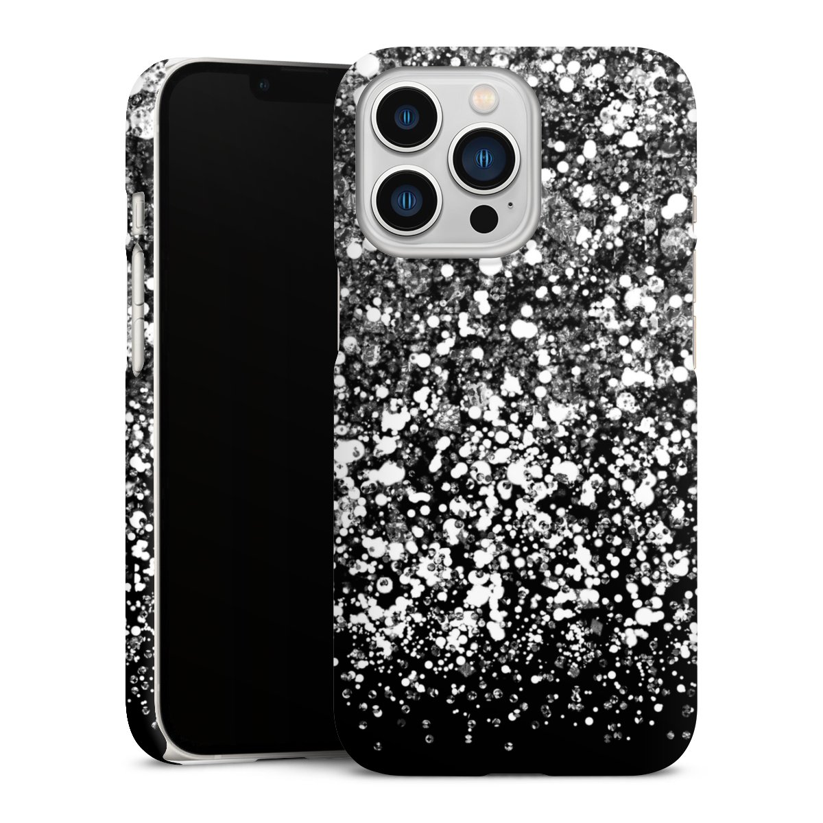 iPhone 13 Pro Handy Premium Case Smartphone Handyhülle Schutzhülle matt Glitzer Snowflake Muster Premium Case