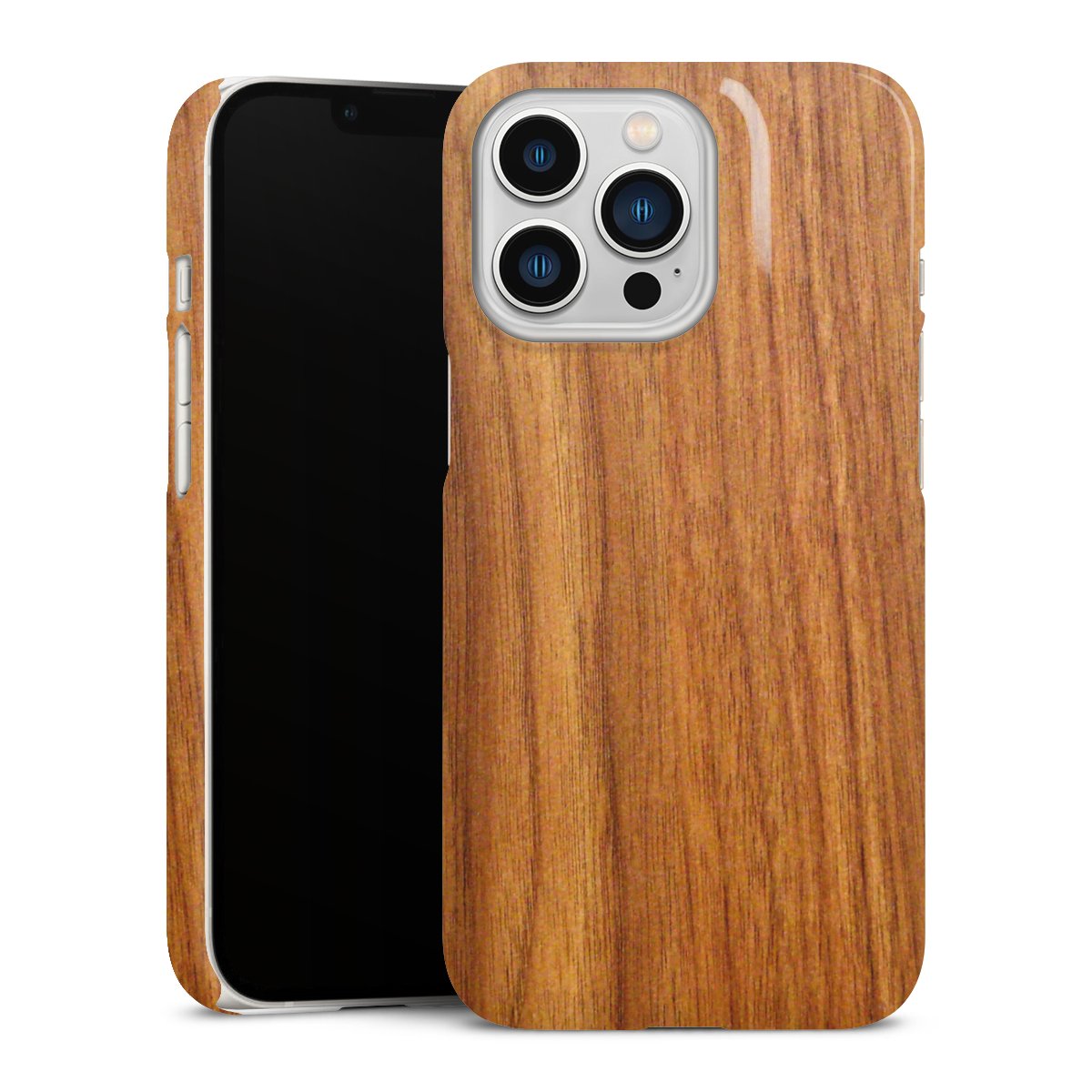 iPhone 13 Pro Handy Premium Case Smartphone Handyhülle Schutzhülle glänzend Wood Larch Wooden Look Premium Case