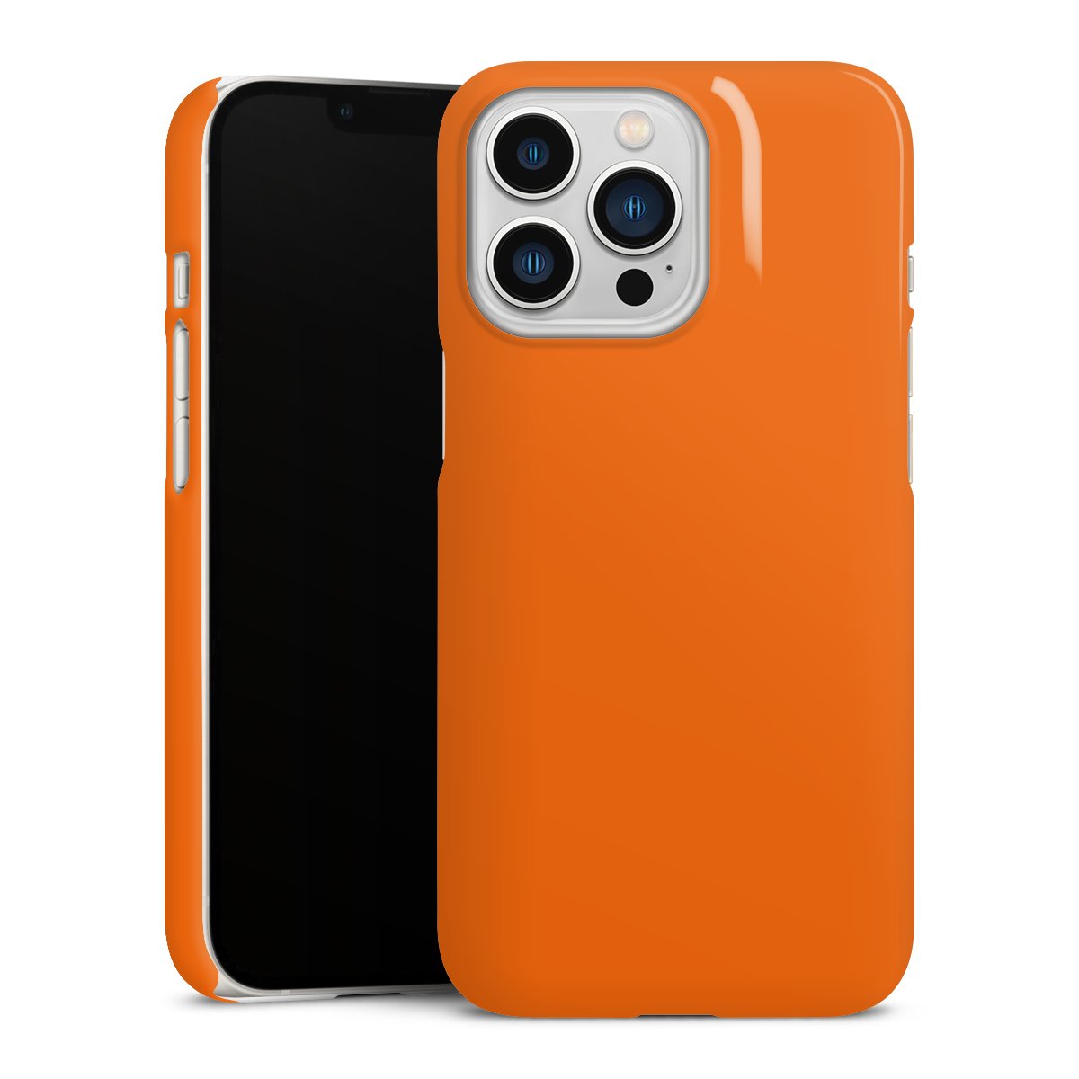 iPhone 13 Pro Handy Premium Case Smartphone Handyhülle Schutzhülle glänzend Orange Colour Unicoloured Premium Case