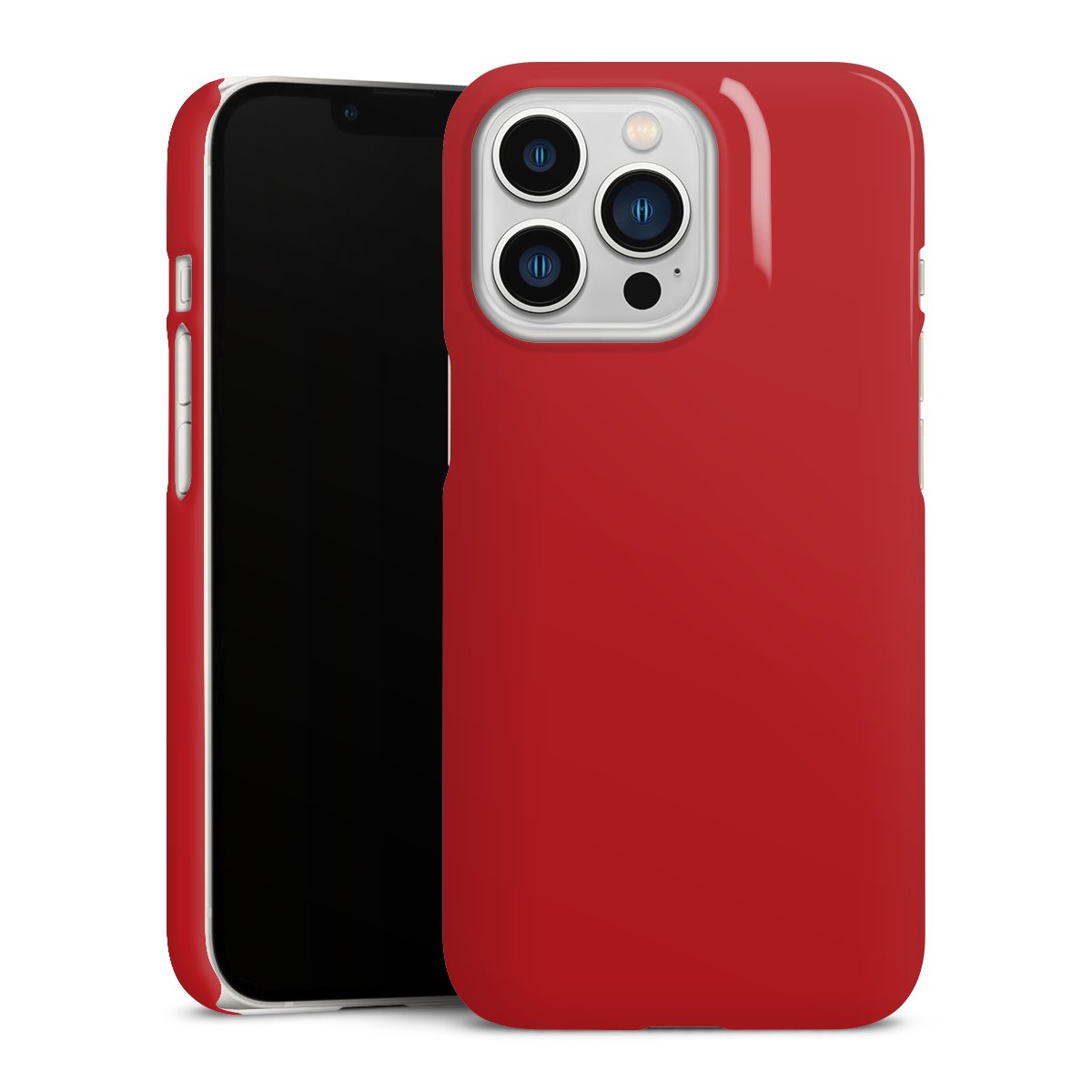 iPhone 13 Pro Handy Premium Case Smartphone Handyhülle Schutzhülle glänzend Colour Unicoloured Red Premium Case