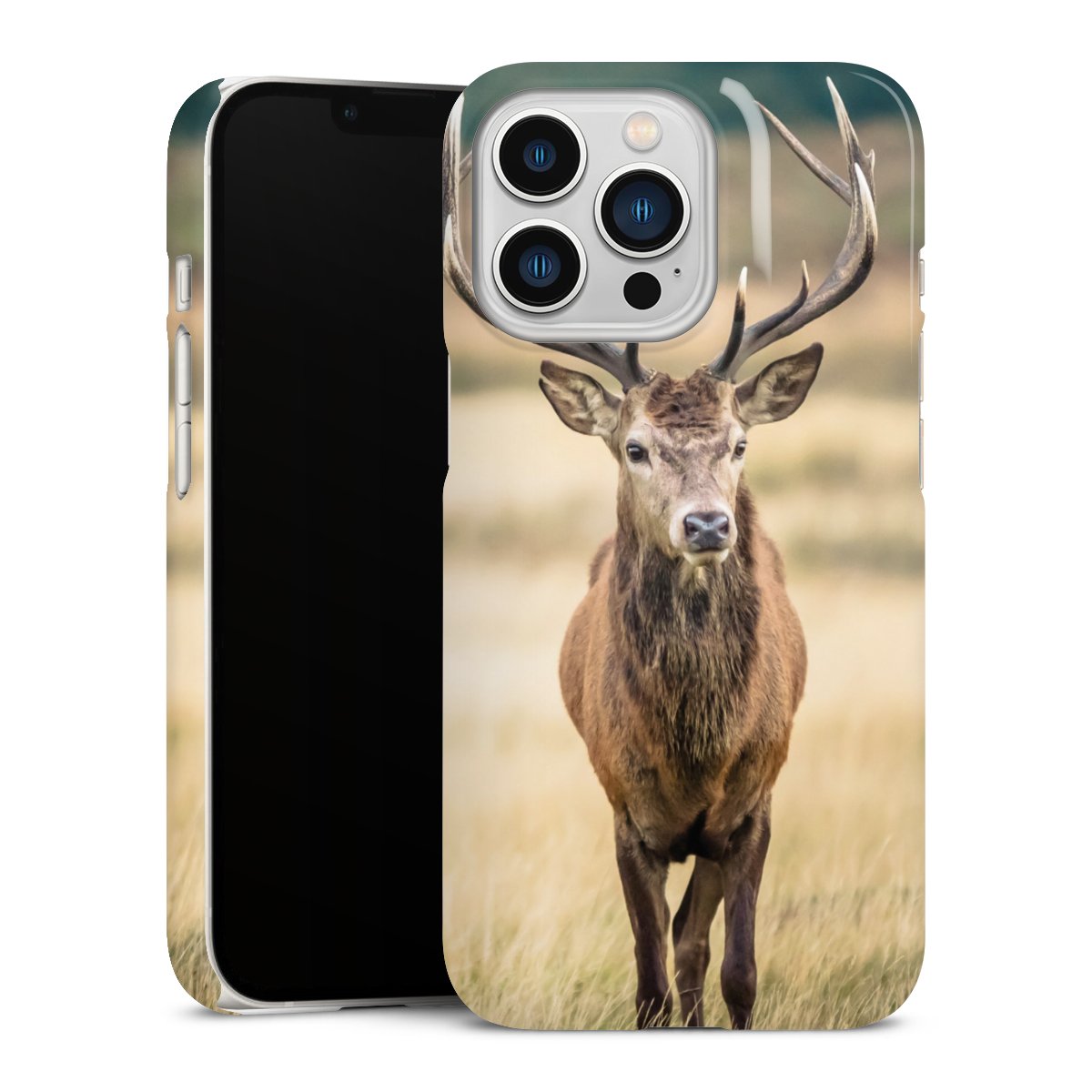 iPhone 13 Pro Handy Premium Case Smartphone Handyhülle Schutzhülle glänzend Deer Meadow Forrest Premium Case