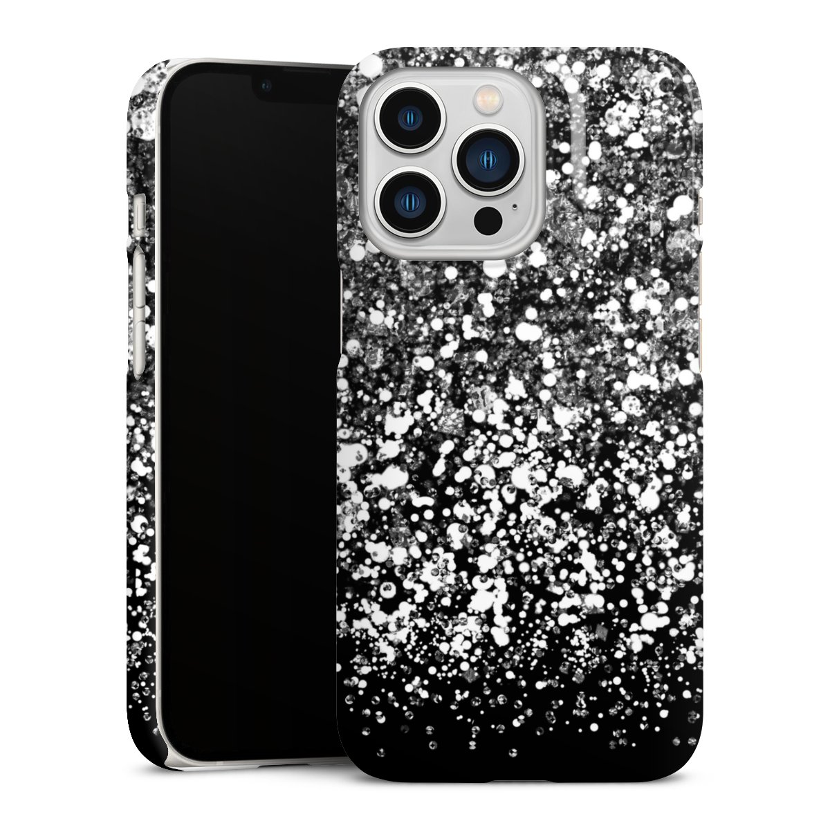 iPhone 13 Pro Handy Premium Case Smartphone Handyhülle Schutzhülle glänzend Glitzer Snowflake Muster Premium Case