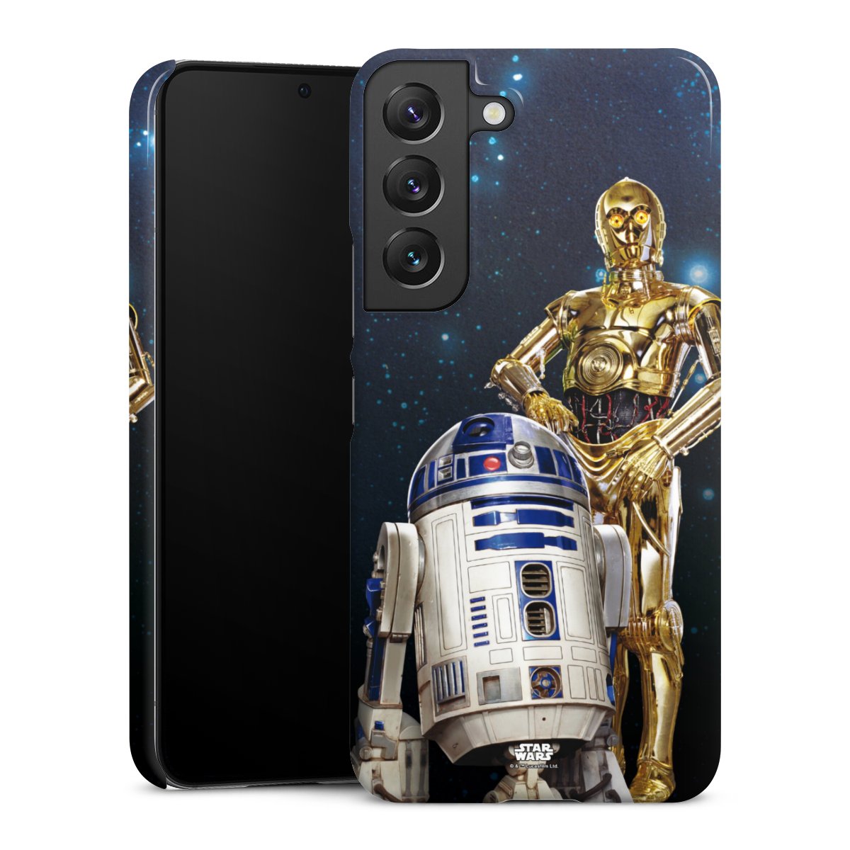 Galaxy S22 Handy Premium Case Smartphone Handyhülle Schutzhülle glänzend Weltall Star Wars R2d2 Premium Case