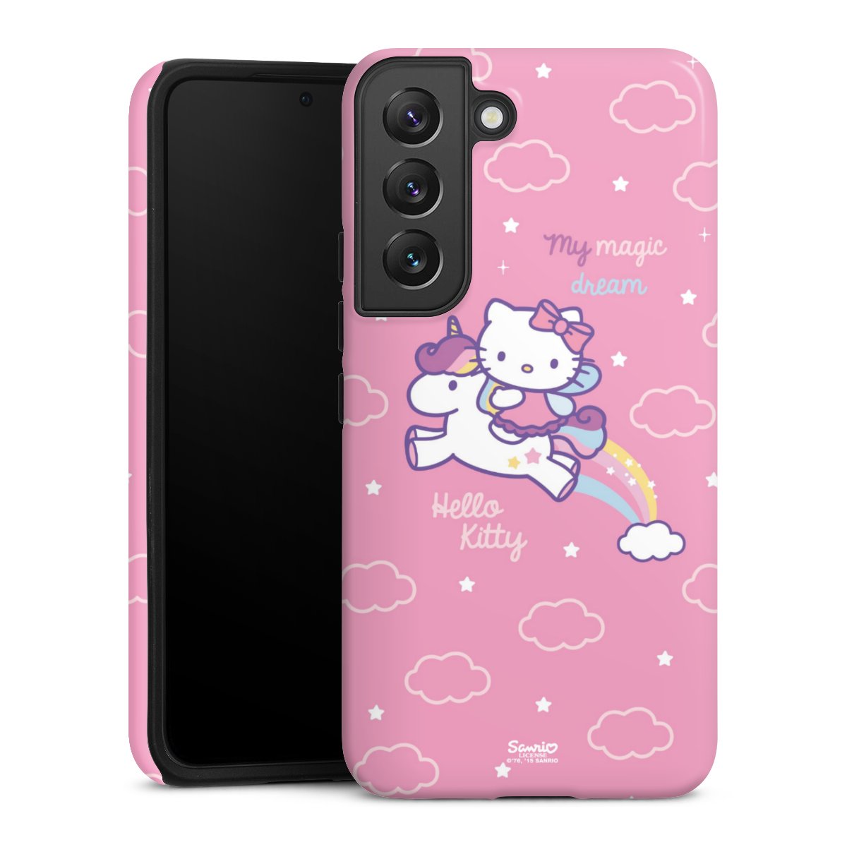 Galaxy S22 Handy Panzer Handyhülle robuste Outdoor Hülle Schutzhülle matt Einhorn Official Licensed Product Hello Kitty Tough Case