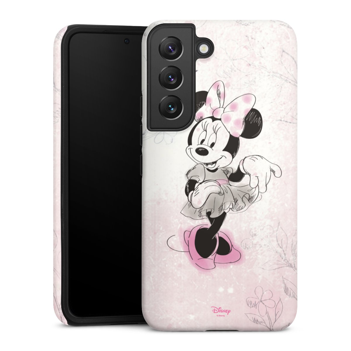 Galaxy S22 Handy Panzer Handyhülle robuste Outdoor Hülle Schutzhülle glänzend Disney Minnie Mouse Vintage Tough Case