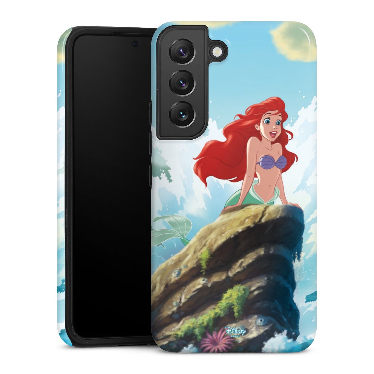 Galaxy S22 Handy Panzer Handyhülle robuste Outdoor Hülle Schutzhülle glänzend Mermaid Arielle Die Meerjungfrau Official Licensed Product Tough Case