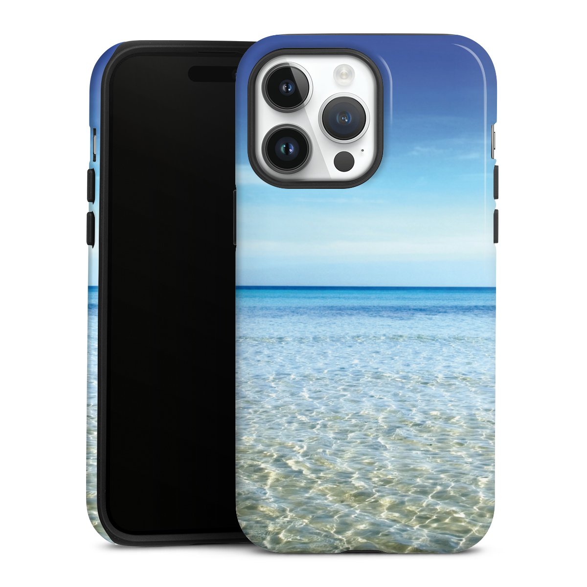 iPhone 14 Pro Max Handy Panzer Handyhülle robuste Outdoor Hülle Schutzhülle glänzend Urlaub Sky Ocean Tough Case