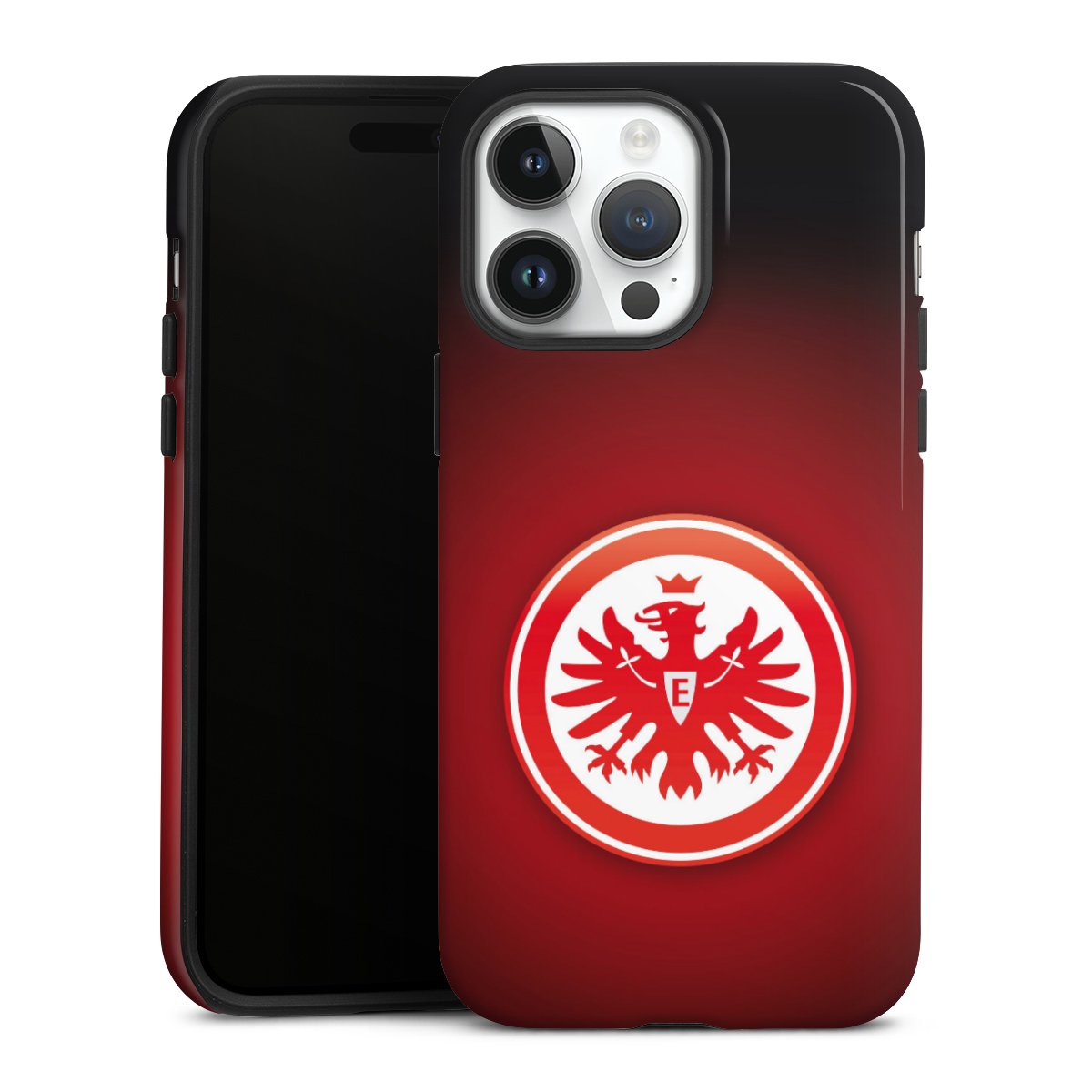 iPhone 14 Pro Max Handy Panzer Handyhülle robuste Outdoor Hülle Schutzhülle glänzend Eintracht Frankfurt Official Licensed Product Coat Of Arms Tough Case