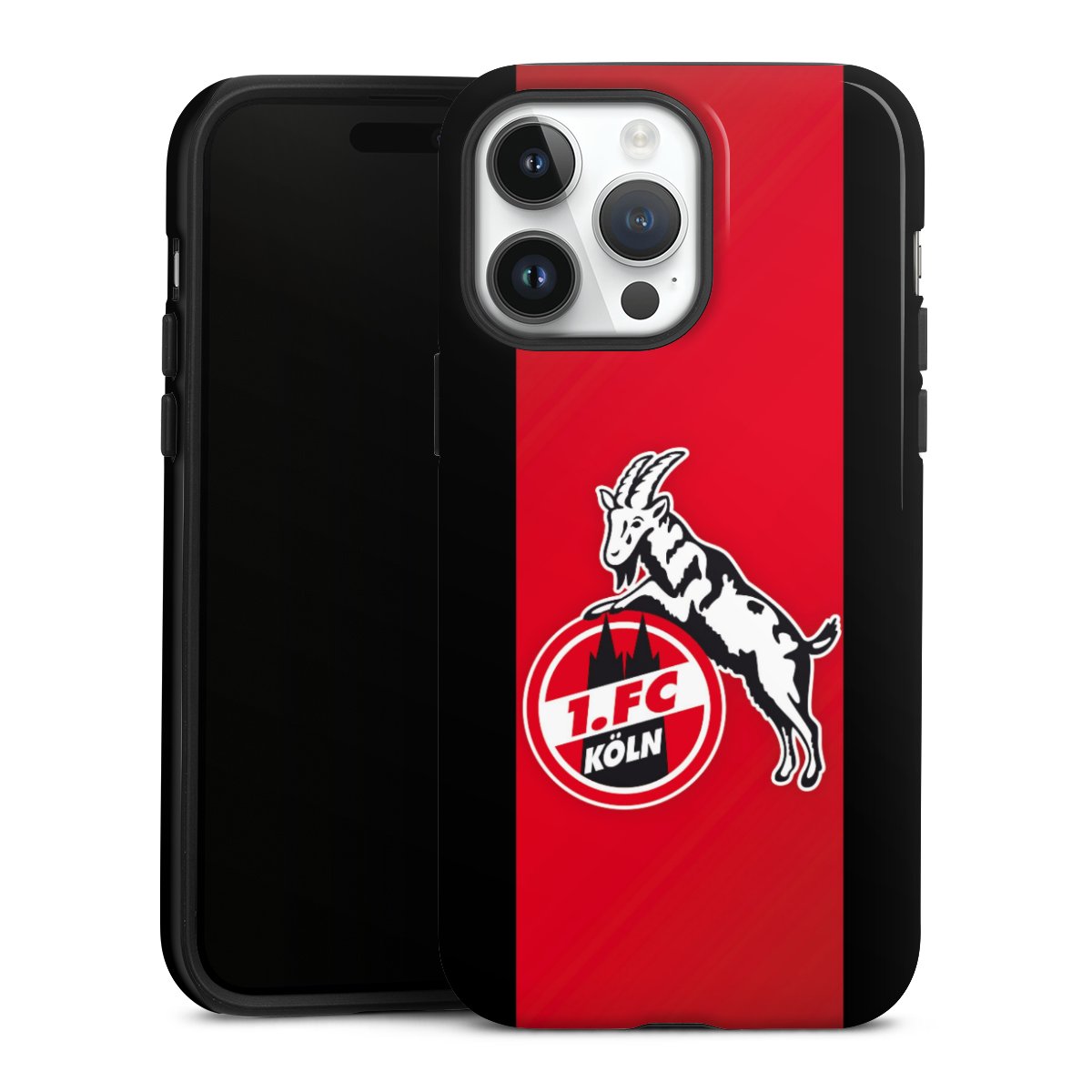 iPhone 14 Pro Max Handy Panzer Handyhülle robuste Outdoor Hülle Schutzhülle glänzend Official Licensed Product Billy Goat Hennes 1. Fc Köln Tough Case