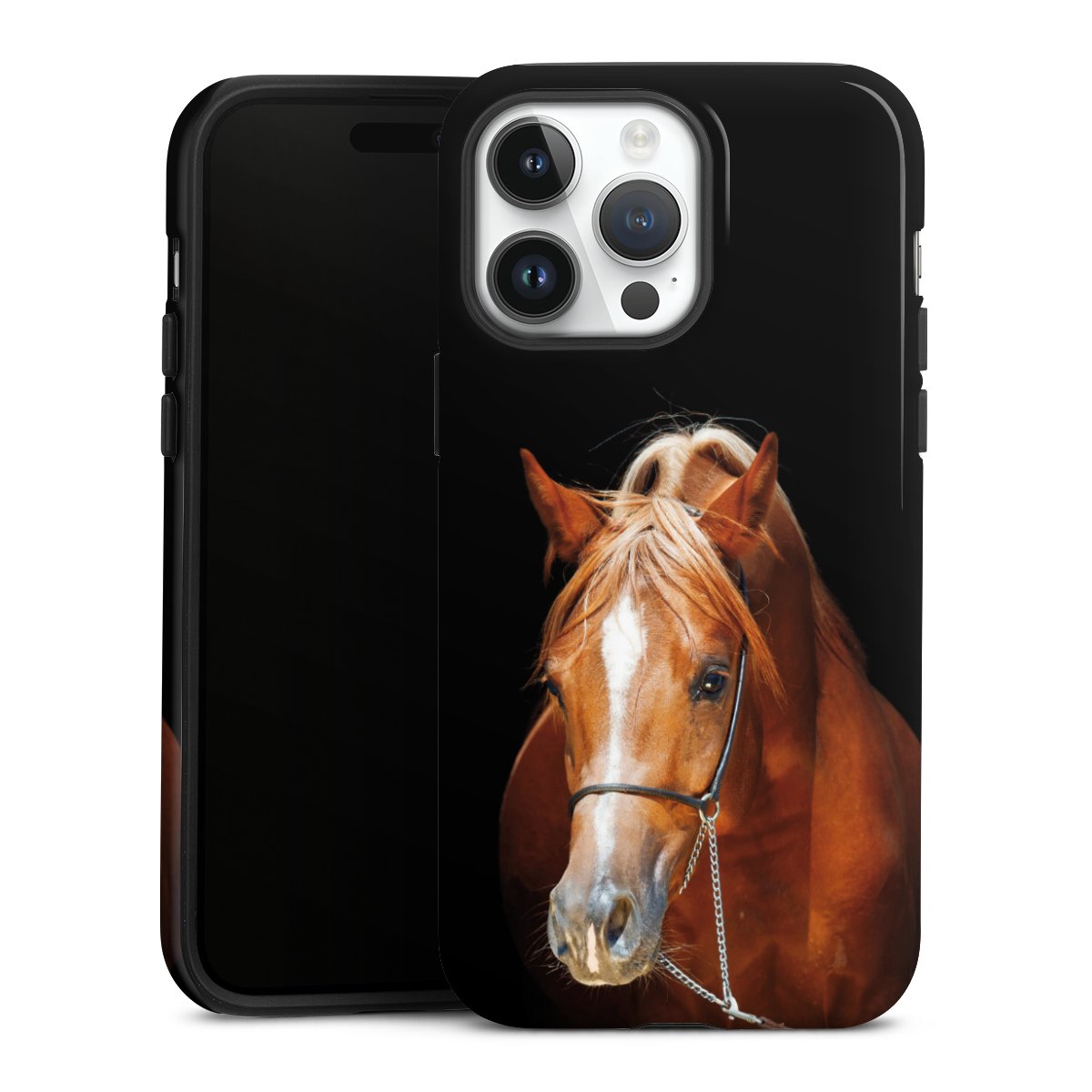 iPhone 14 Pro Max Handy Panzer Handyhülle robuste Outdoor Hülle Schutzhülle glänzend Mare Horse Hobby Tough Case