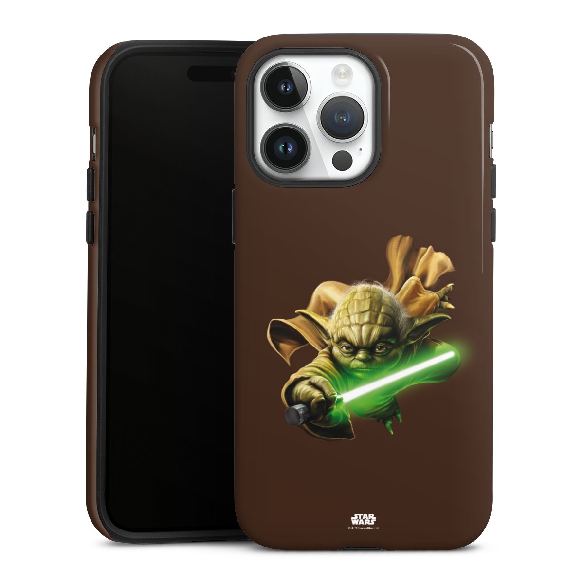 iPhone 14 Pro Max Handy Panzer Handyhülle robuste Outdoor Hülle Schutzhülle glänzend Yoda Merchandise Star Wars Tough Case