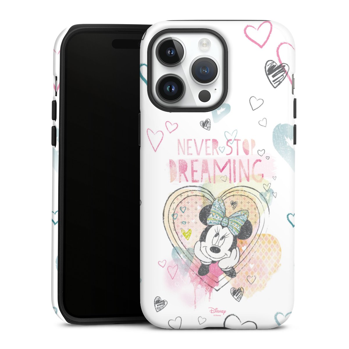 iPhone 14 Pro Max Handy Panzer Handyhülle robuste Outdoor Hülle Schutzhülle glänzend Disney Official Licensed Product Minnie Mouse Tough Case