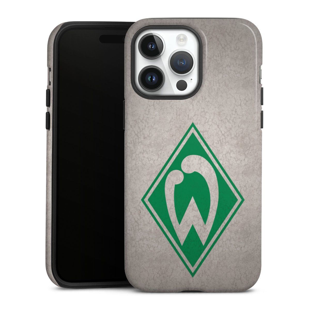 iPhone 14 Pro Max Handy Panzer Handyhülle robuste Outdoor Hülle Schutzhülle glänzend Sv Werder Bremen Concrete Official Licensed Product Tough Case