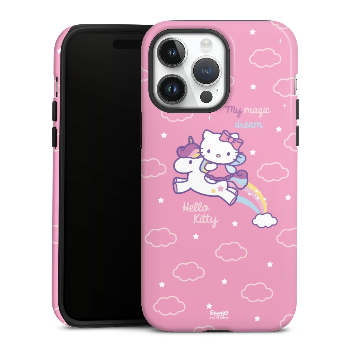 iPhone 14 Pro Max Handy Panzer Handyhülle robuste Outdoor Hülle Schutzhülle glänzend Einhorn Official Licensed Product Hello Kitty Tough Case