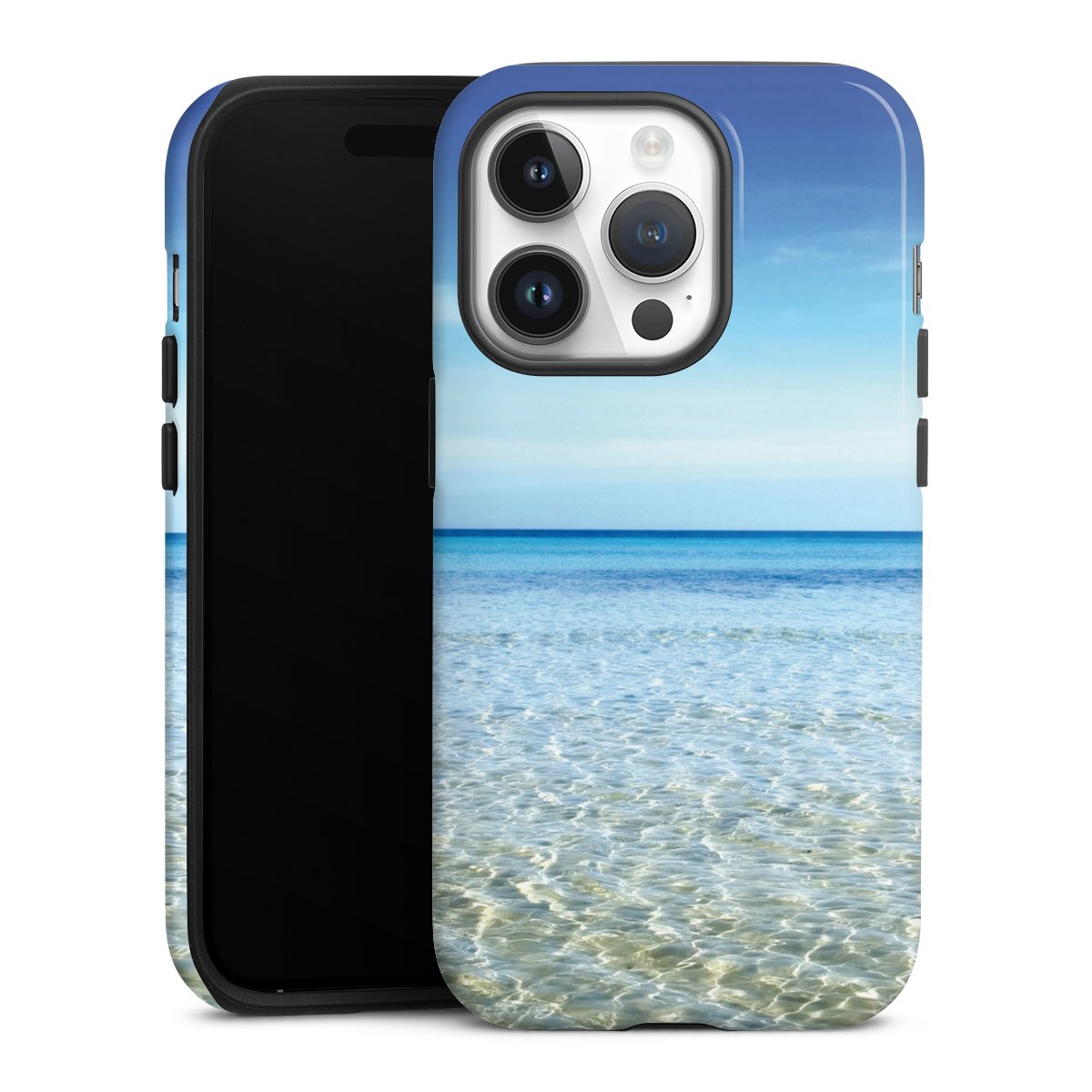 iPhone 14 Pro Handy Panzer Handyhülle robuste Outdoor Hülle Schutzhülle glänzend Urlaub Sky Ocean Tough Case