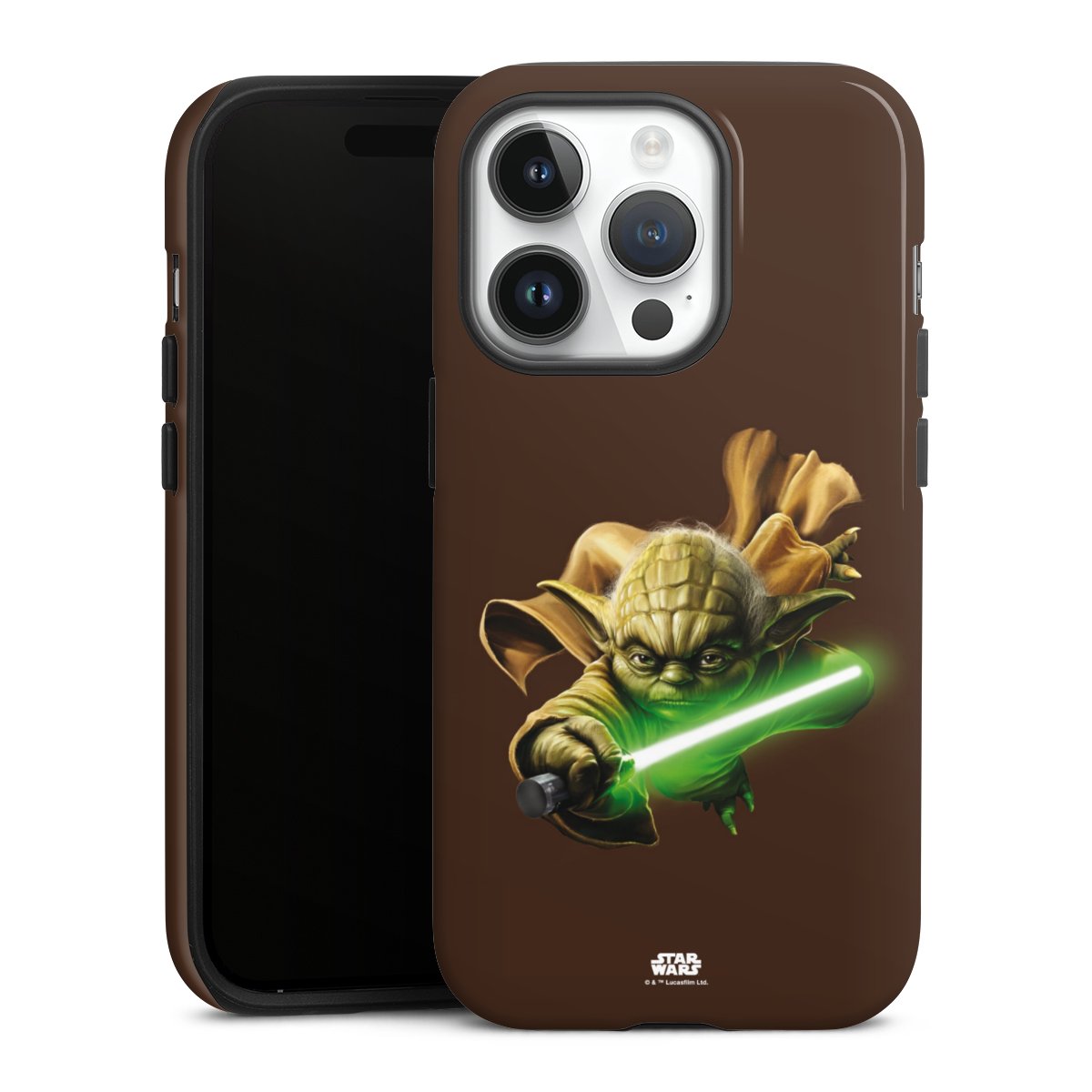 iPhone 14 Pro Handy Panzer Handyhülle robuste Outdoor Hülle Schutzhülle glänzend Yoda Merchandise Star Wars Tough Case